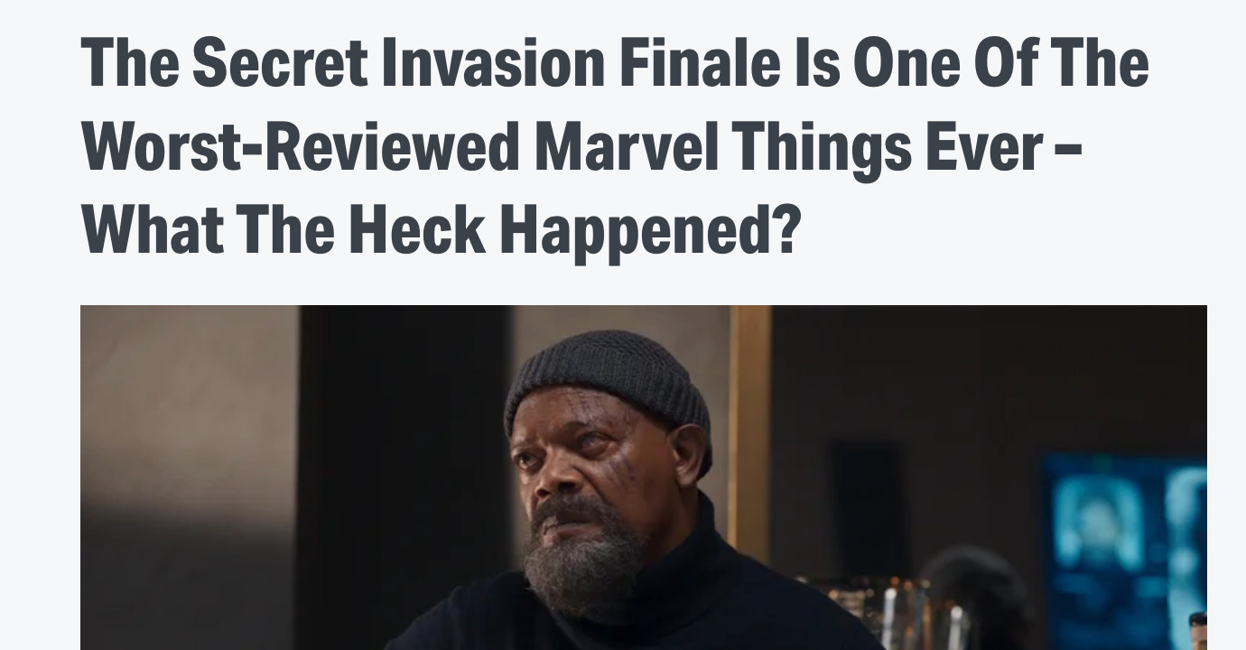 Secret Invasion Finale Gets Worst-Ever RT Score In MCU History