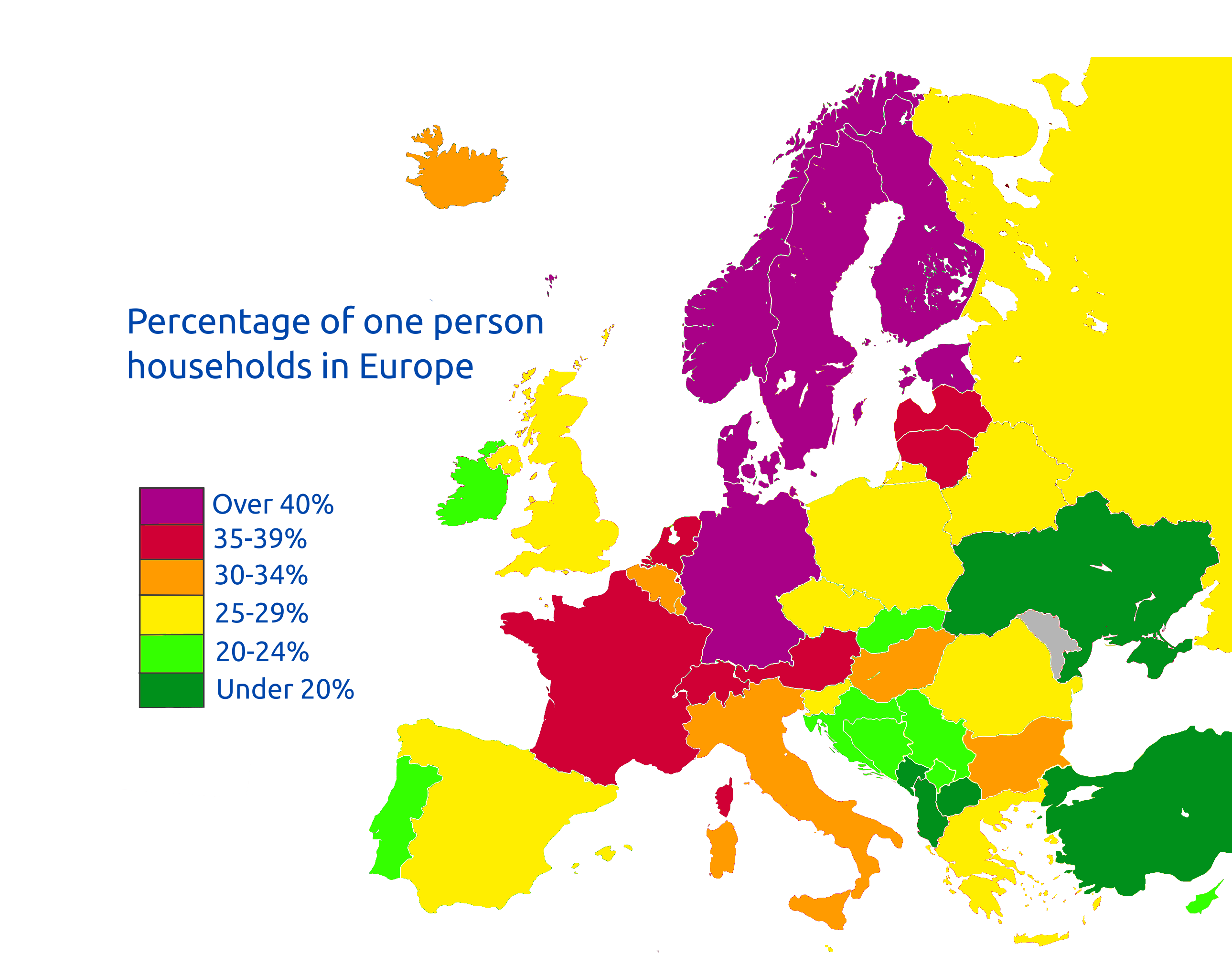 These are the countries where most people live alone