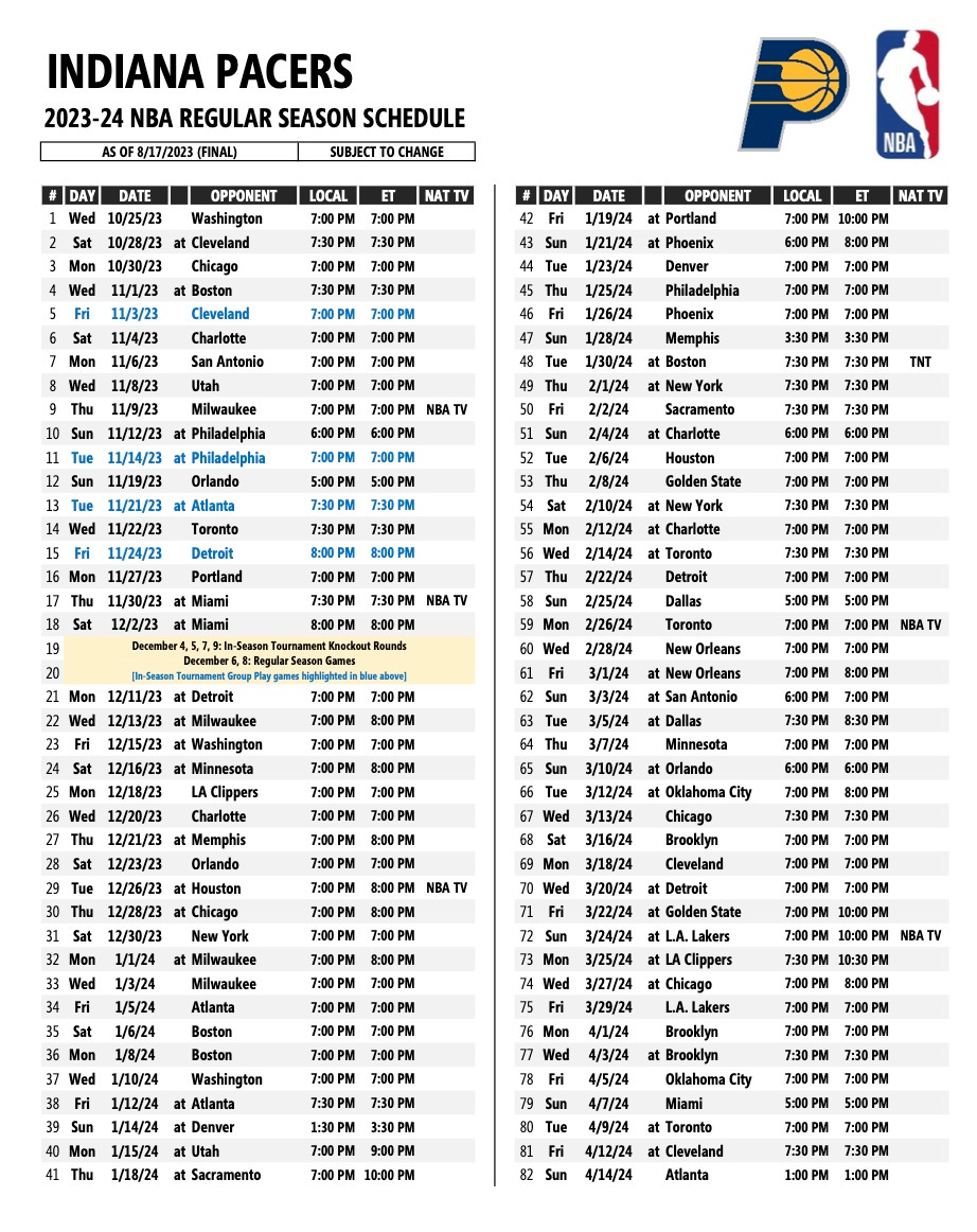 Full Washington Wizards 2023-24 regular season schedule
