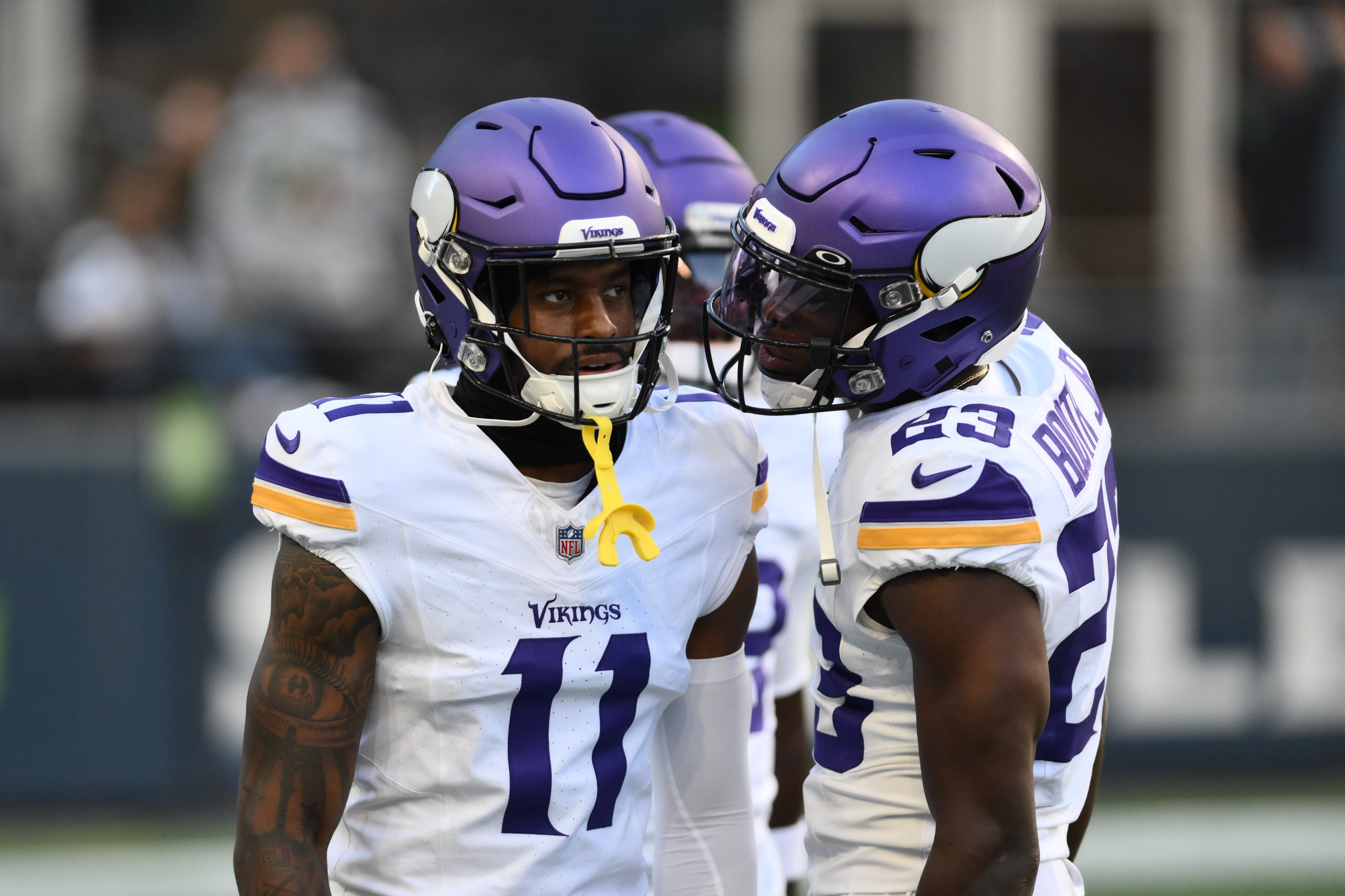 Lewis Cine practicing with the Vikings without limitations after serious  leg injury