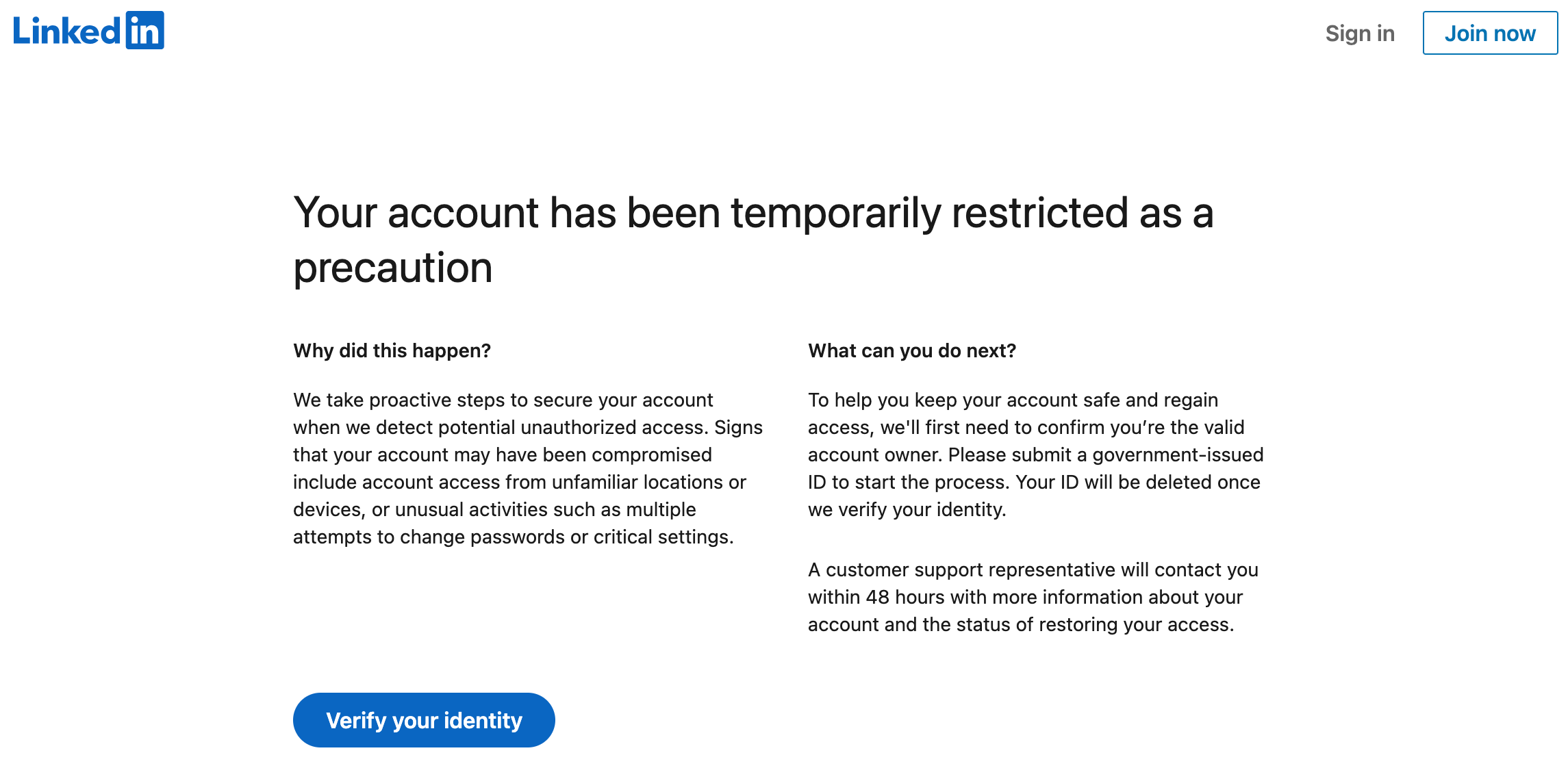 How to get my account back if it has been deleted for unauthorized