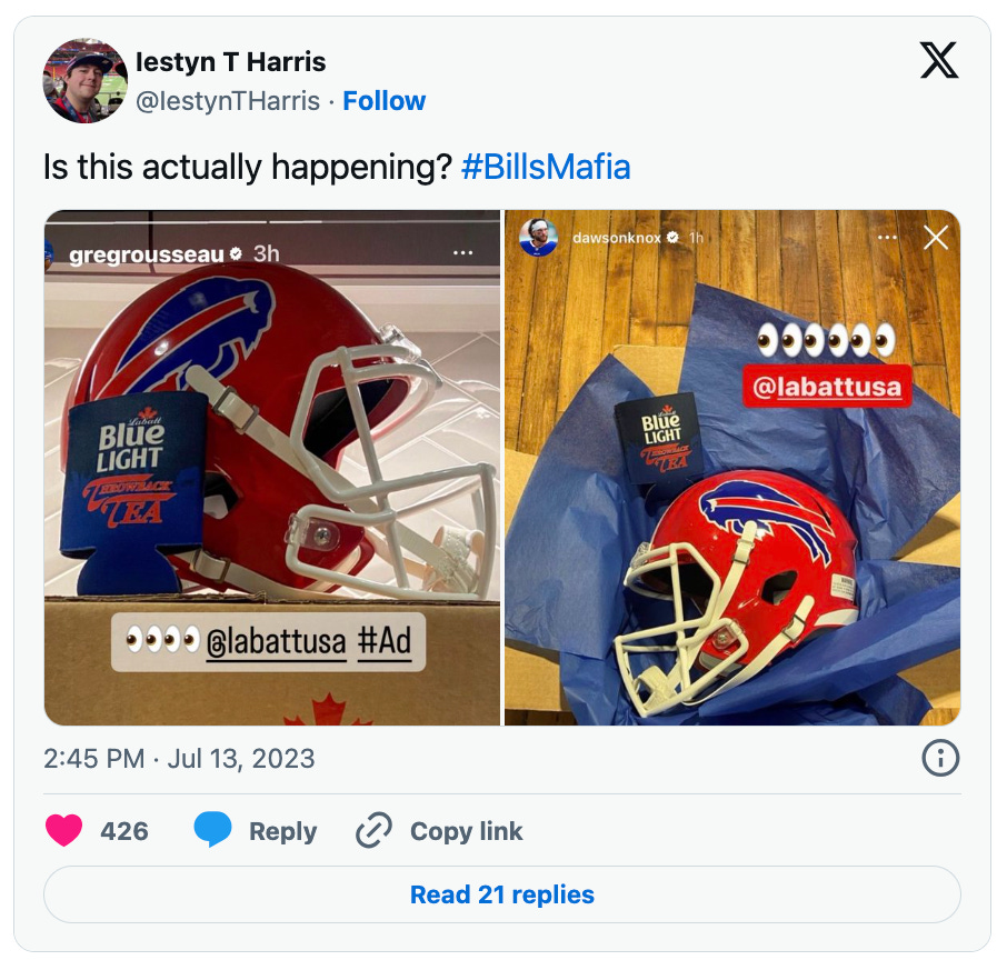 Josh rocking Blue Helmet and vision for Return of Red and Blue :  r/buffalobills