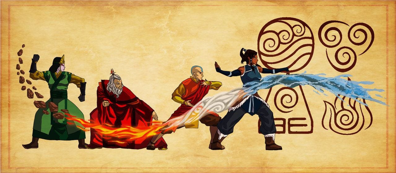 How good is Aang(without the Avatar State) with the four elements