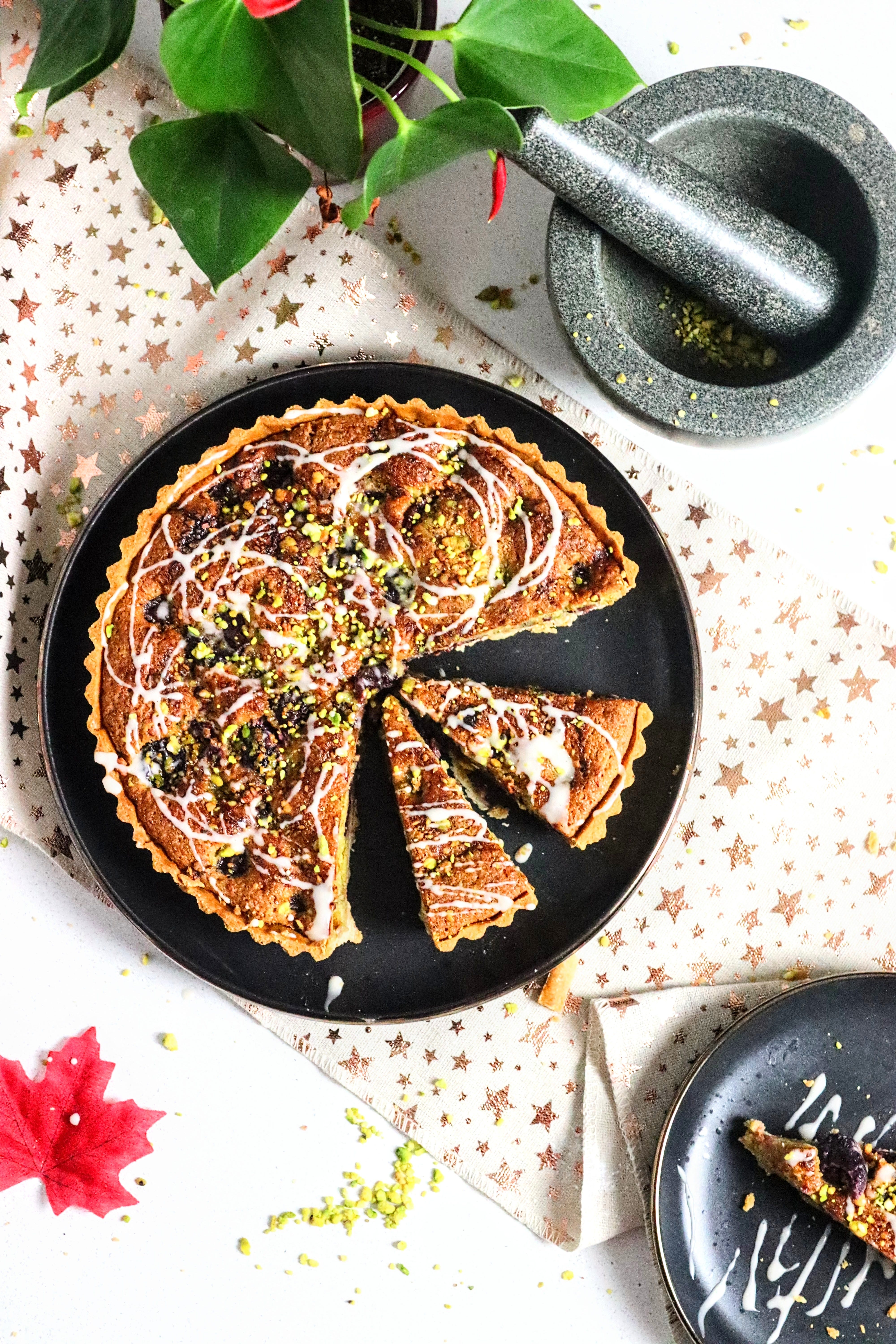 Spiced Pistachio & Cherry Tart by Shell Plant
