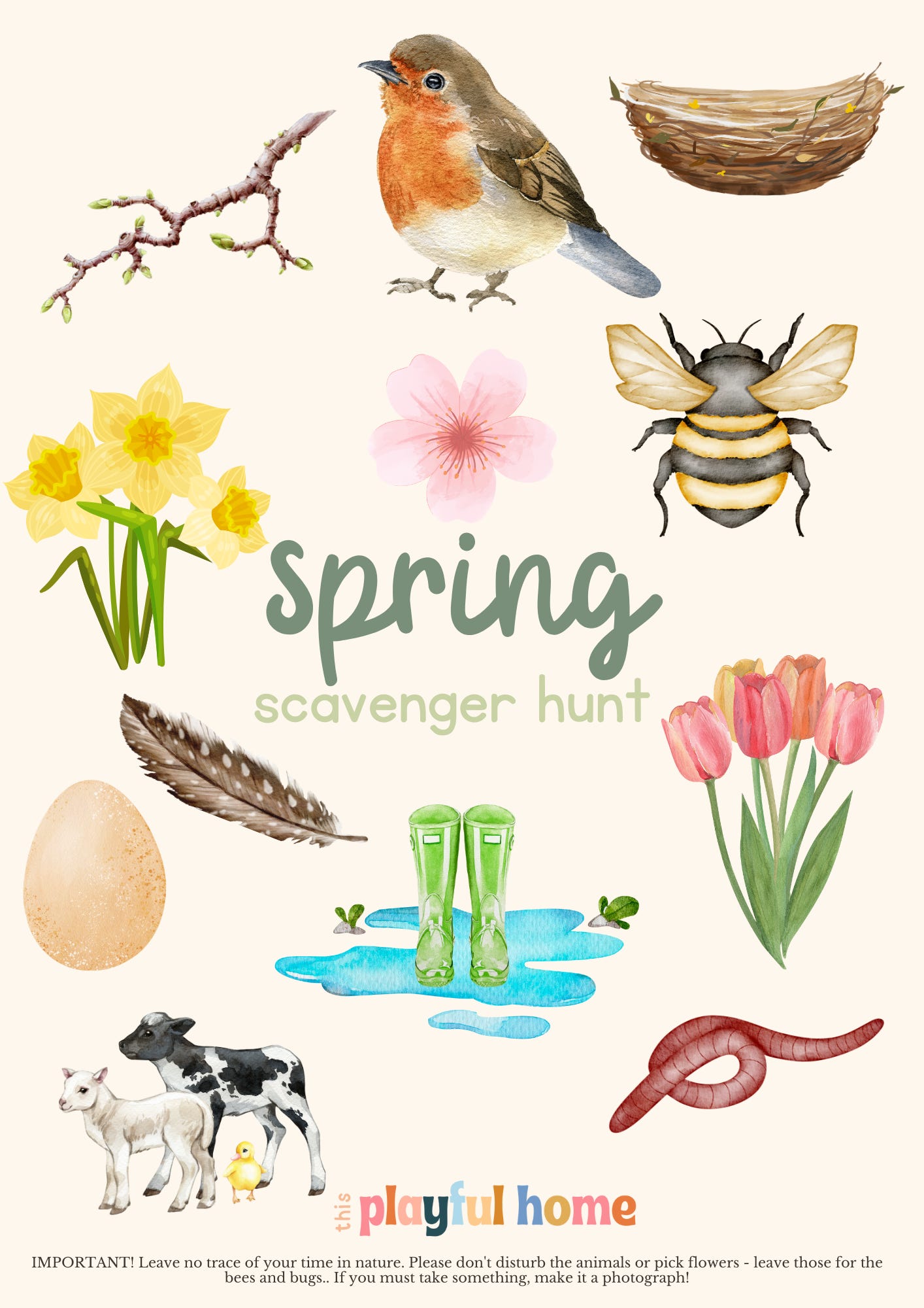 Spring Scavenger Hunt - by Sian Thomas - This Playful Home