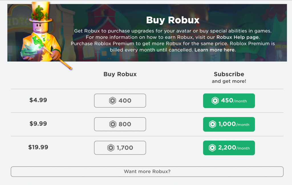 Roblox Robux Topup