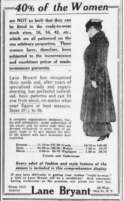 Lane Bryant ad for maternity corset image 1917 1910s