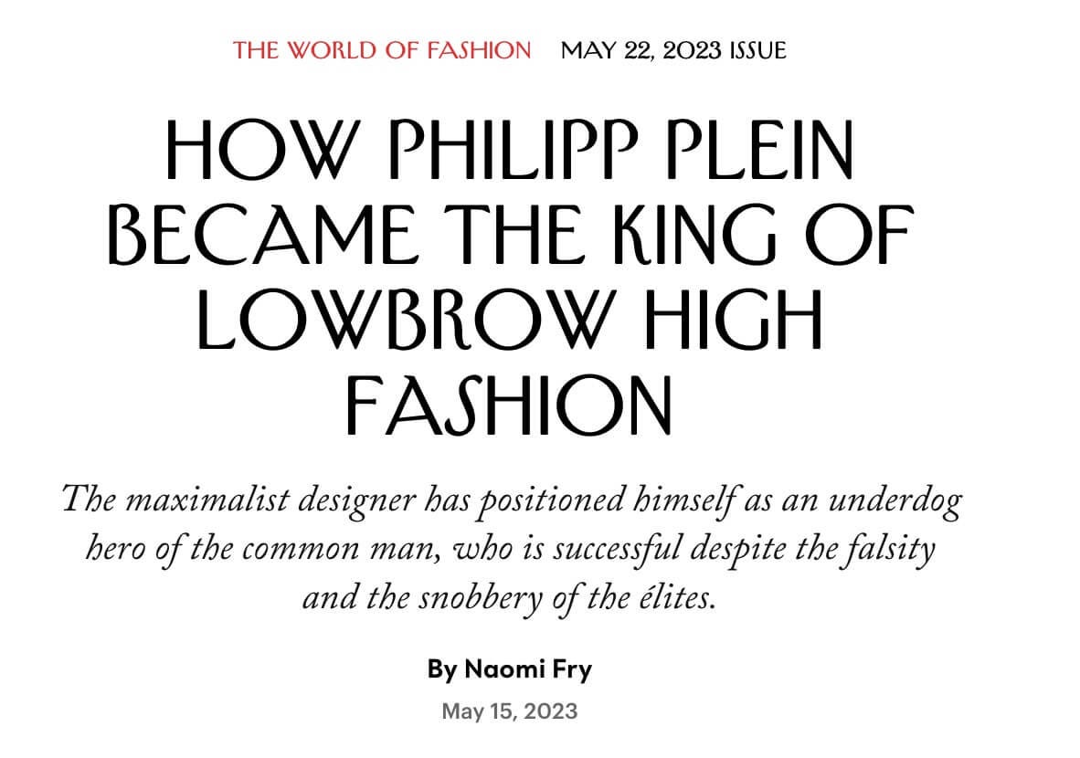 How Philipp Plein Became the King of Lowbrow High Fashion
