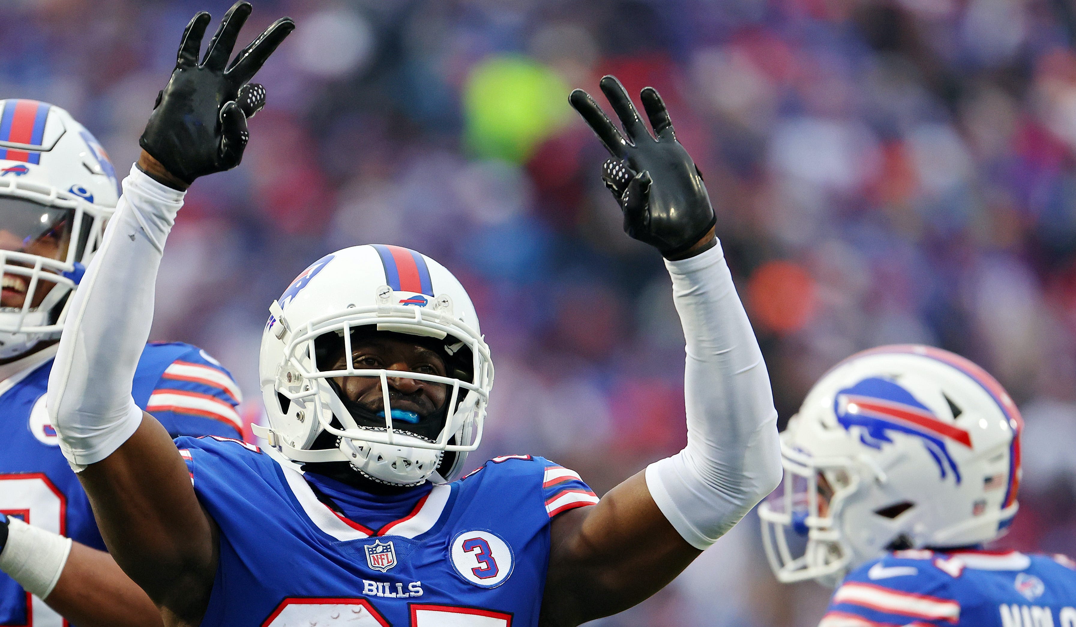 Bills players voice support for Damar Hamlin after emotional win over  Patriots: 'We did it for 3' 