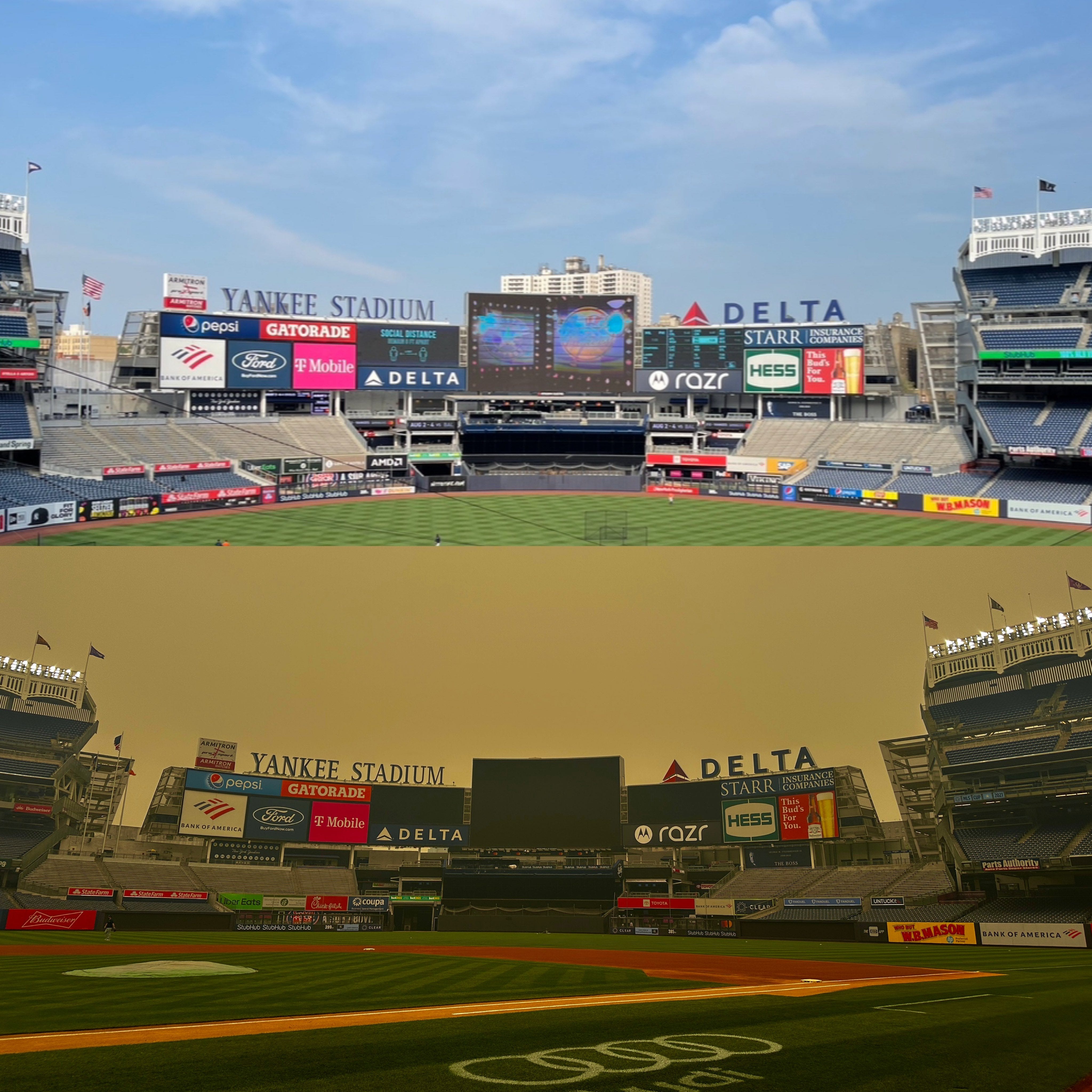 Yankees play on through 'unhealthy' conditions as smoke from