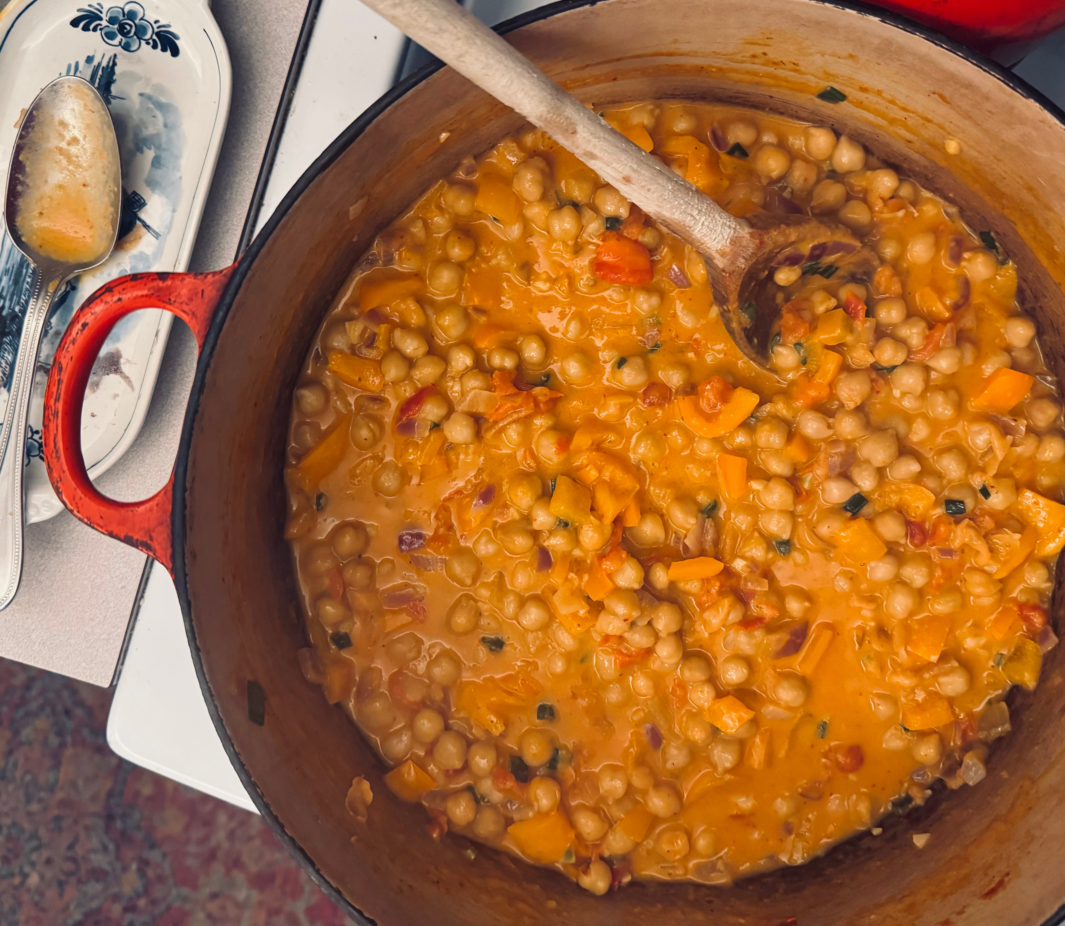 Love Thy Le Creuset and this Curried Chickpea Stew