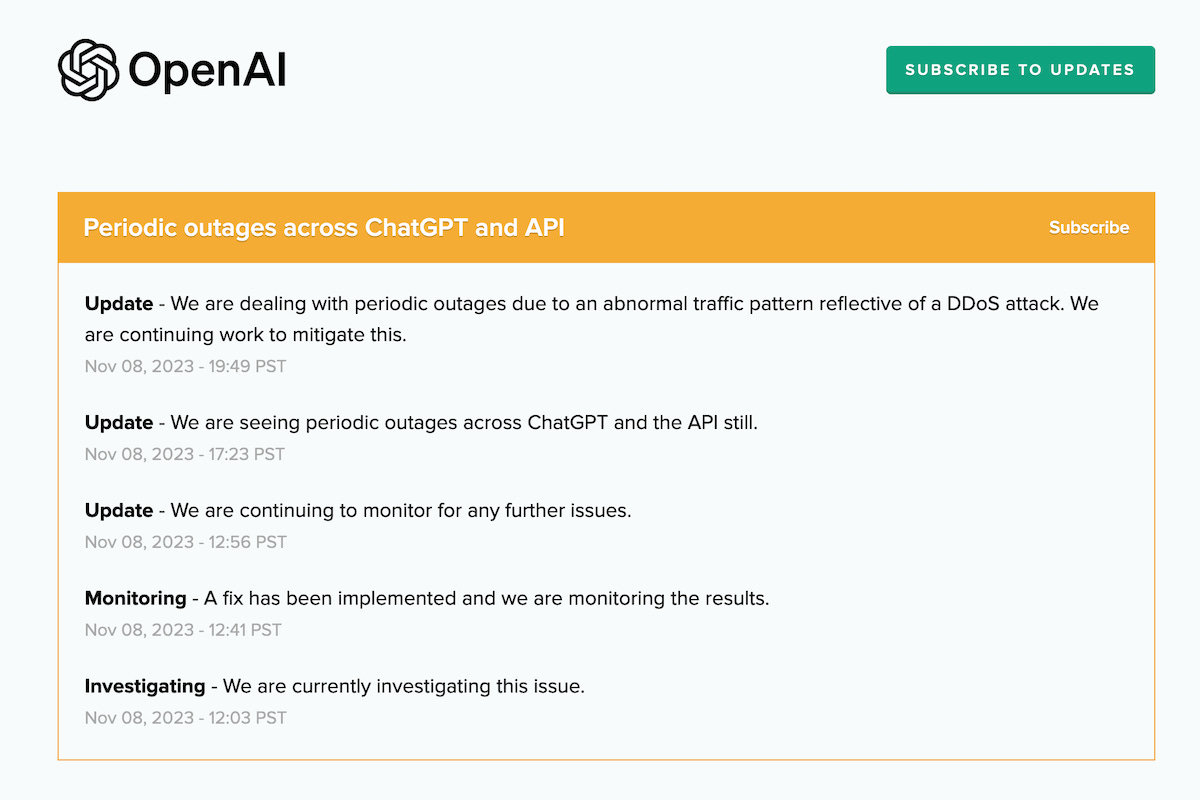 ChatGPT: OpenAI Attributes Regular Outages to DDoS Attacks