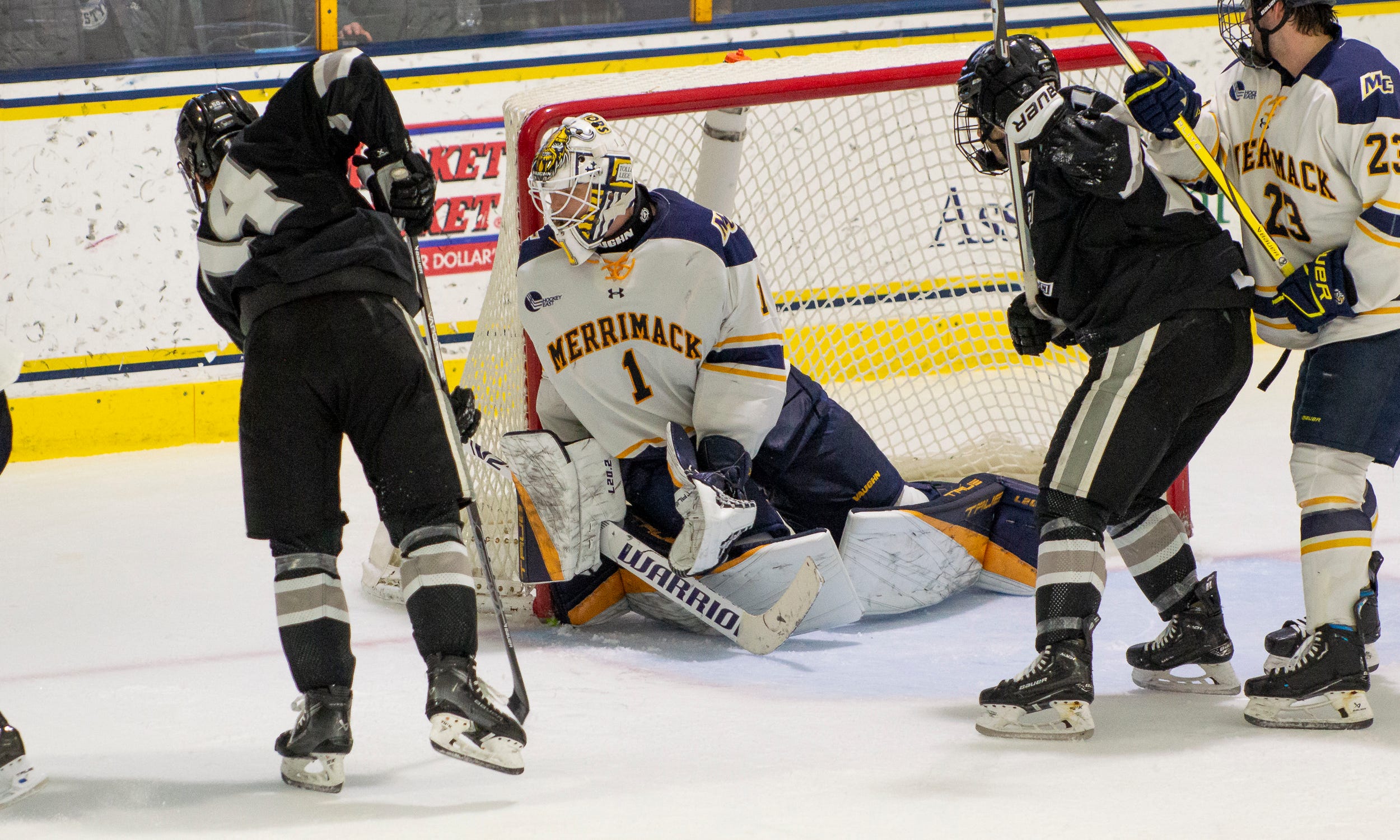 Ollas makes a career-high 46 saves in Merrimack's 2-1 win over Providence