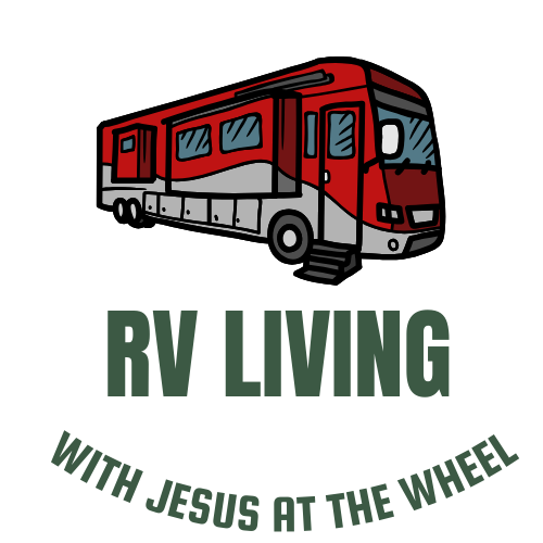 RV Living with Jesus at the Wheel logo