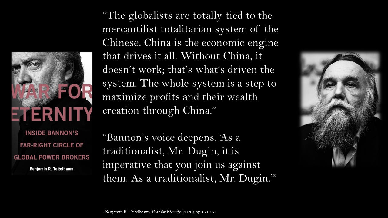 Steve Bannon and Aleksandr Dugin