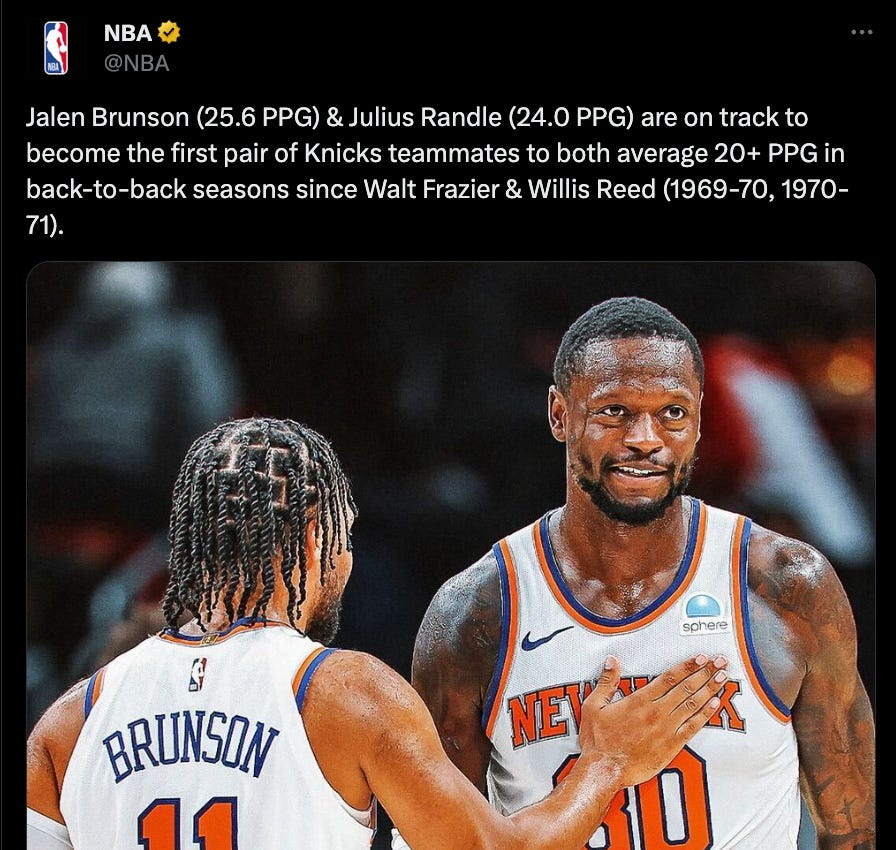 Jalen Brunson can become the first Knicks point guard since Walt