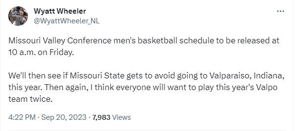 Valley Releases Men's Basketball Conference Schedules - Missouri State