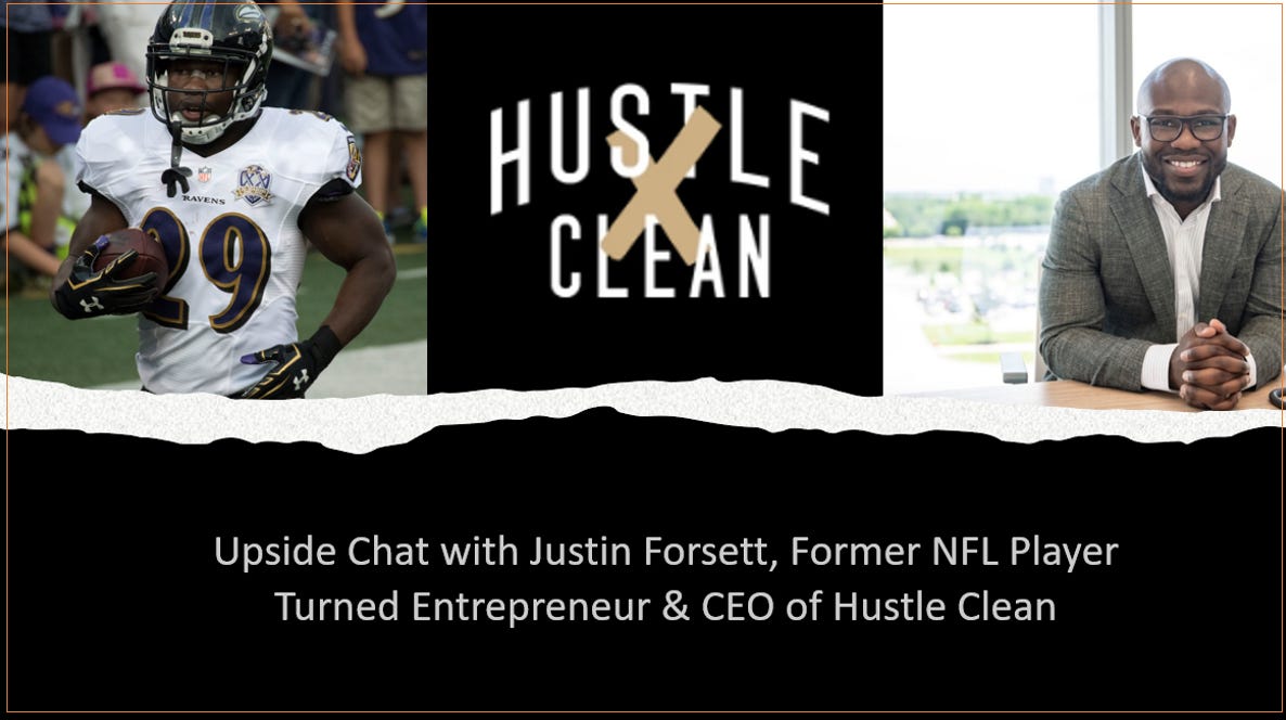 \ud83d\udd25Upside Chat: Justin Forsett, Former NFL Player (Ravens\/Seahawks), CEO of  Hustle Clean, A Self Care Brand For Active Lifestyle on His Journey From  the NFL to Shark Tank
