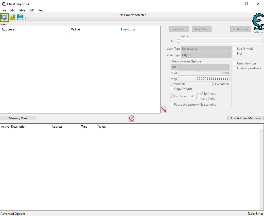 Open A Process - Cheat Engine