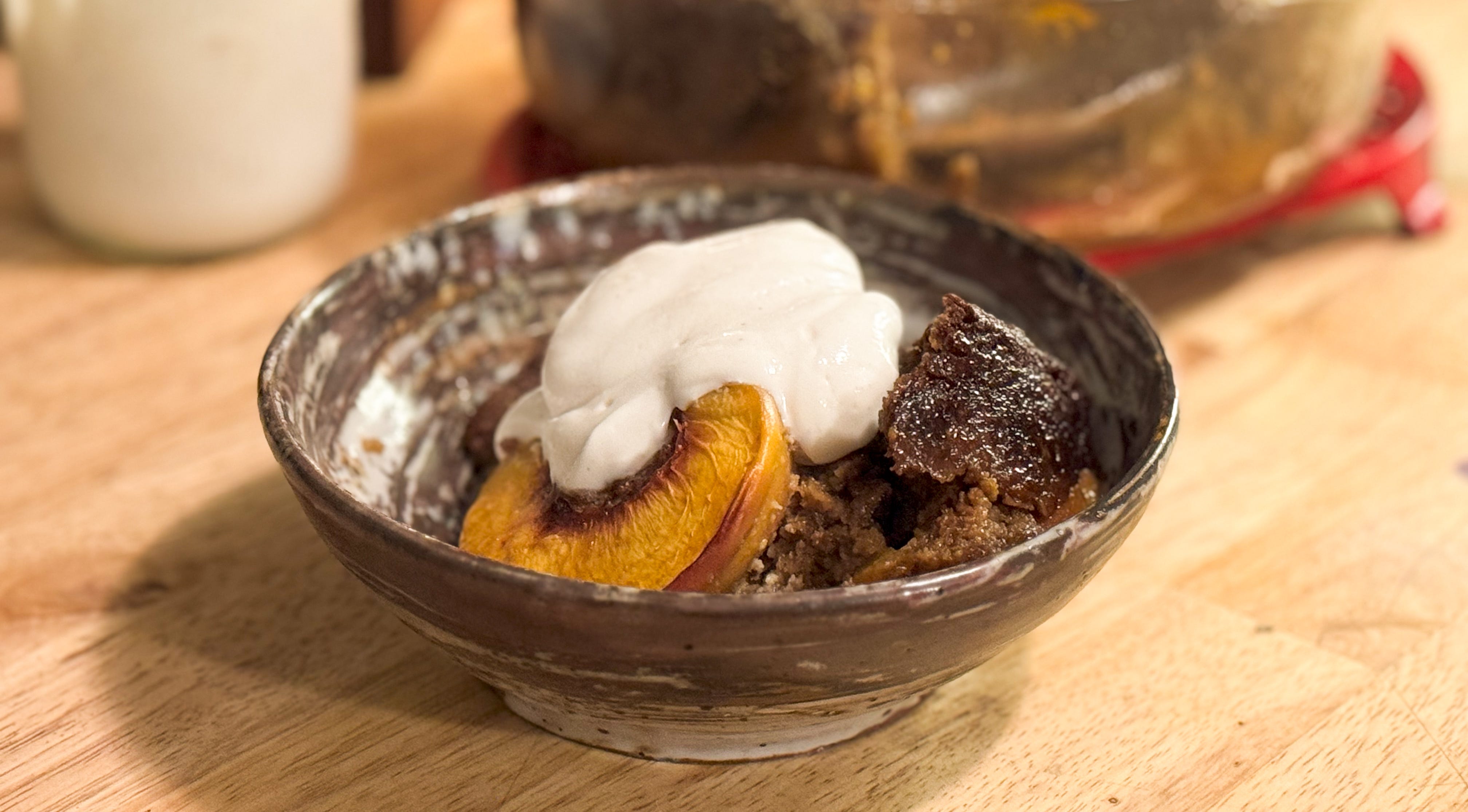 Almond Flour Peach Cobbler (GF) by Ebby Moyer