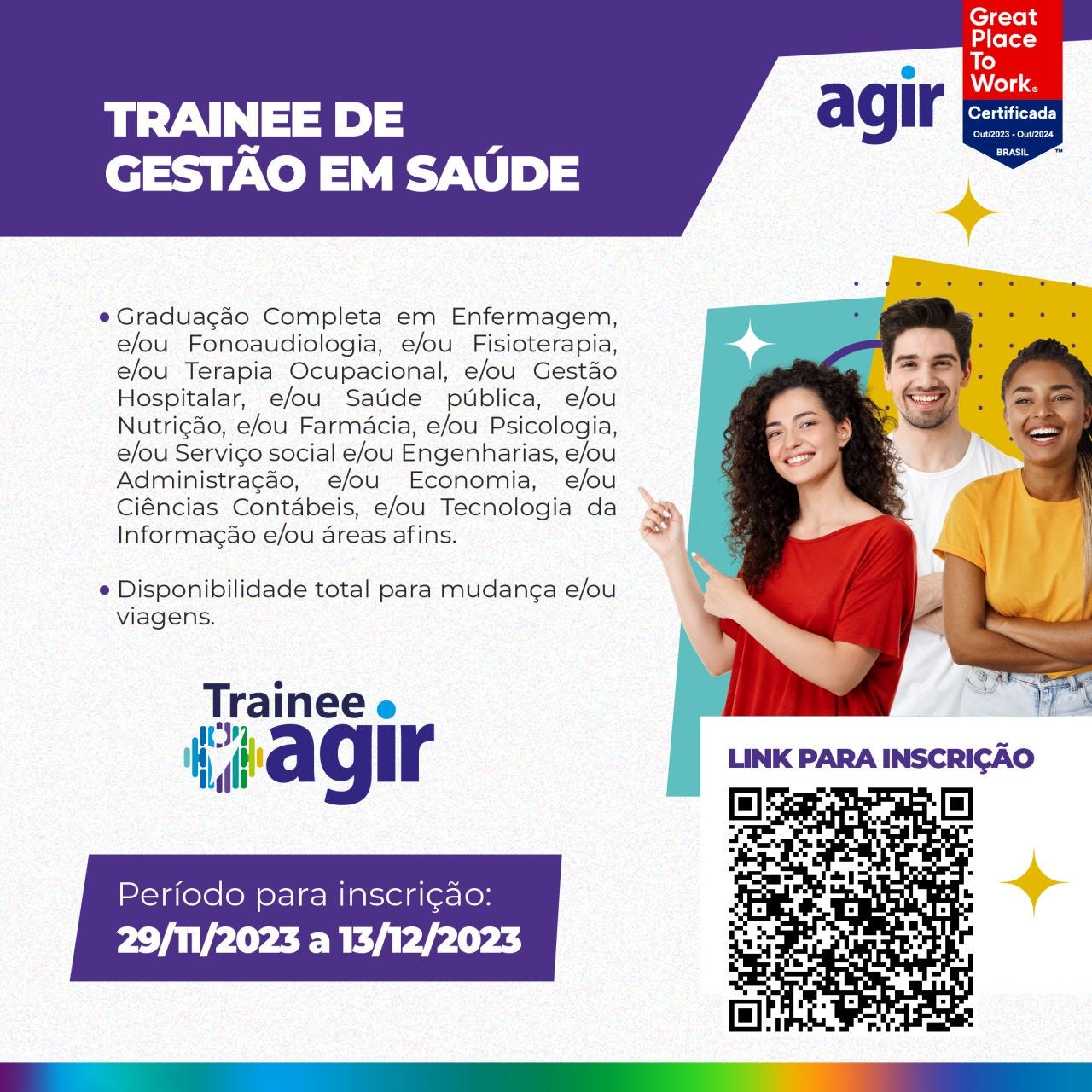 Trainee Agir Saúde 2024 » até 13/12/2023