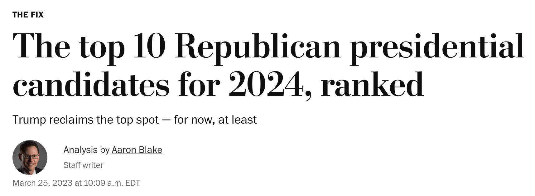 The top 10 Republican presidential candidates for 2024, ranked - The  Washington Post