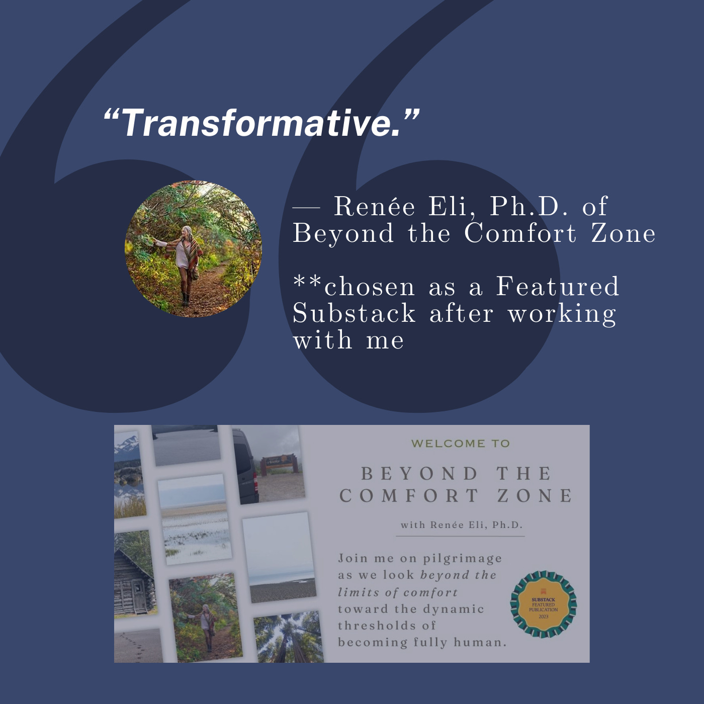 Beyond the Comfort Zone, Renée Eli, Ph.D.