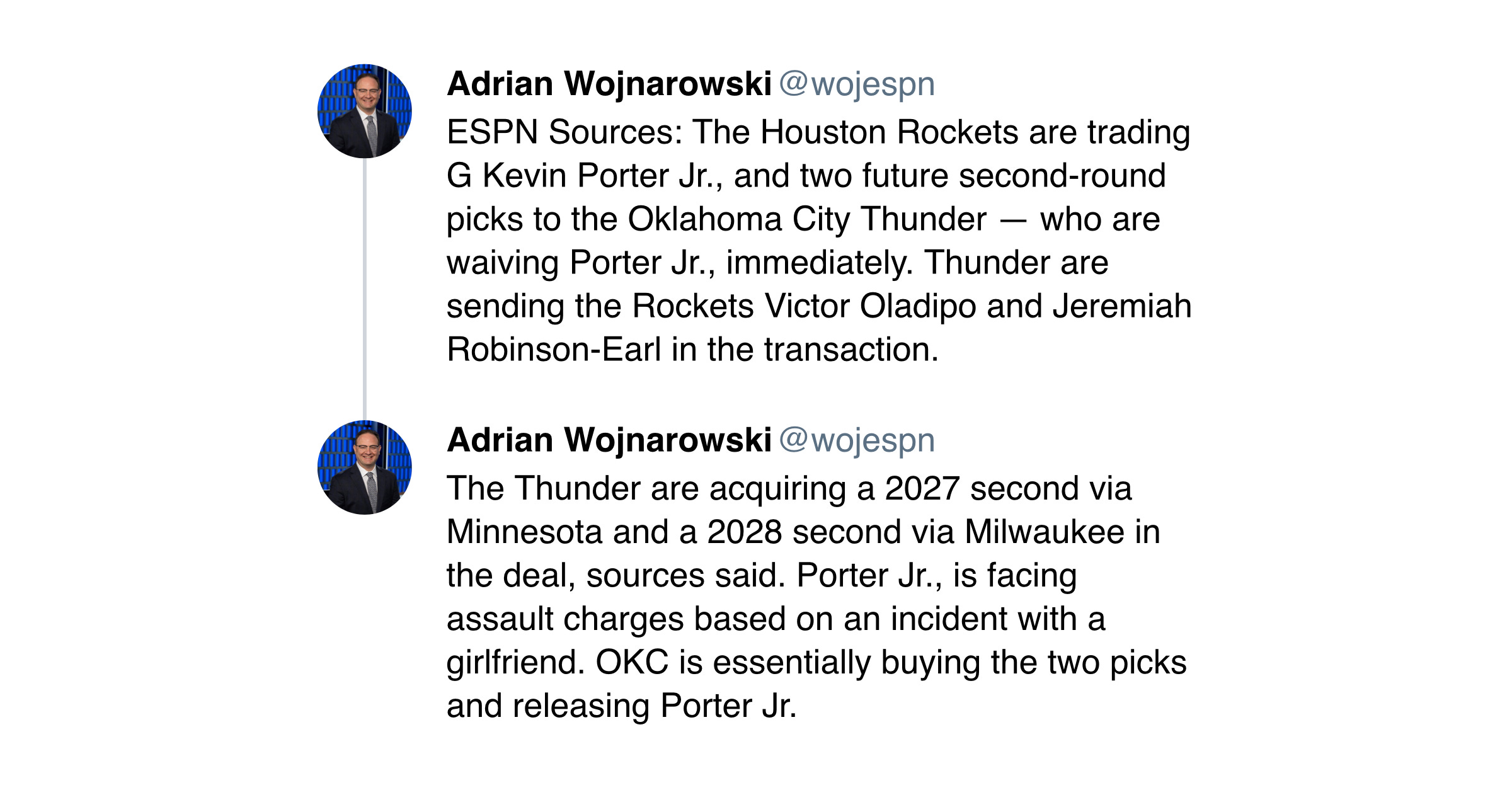 Thunder to waive Kevin Porter Jr. after trade with Rockets