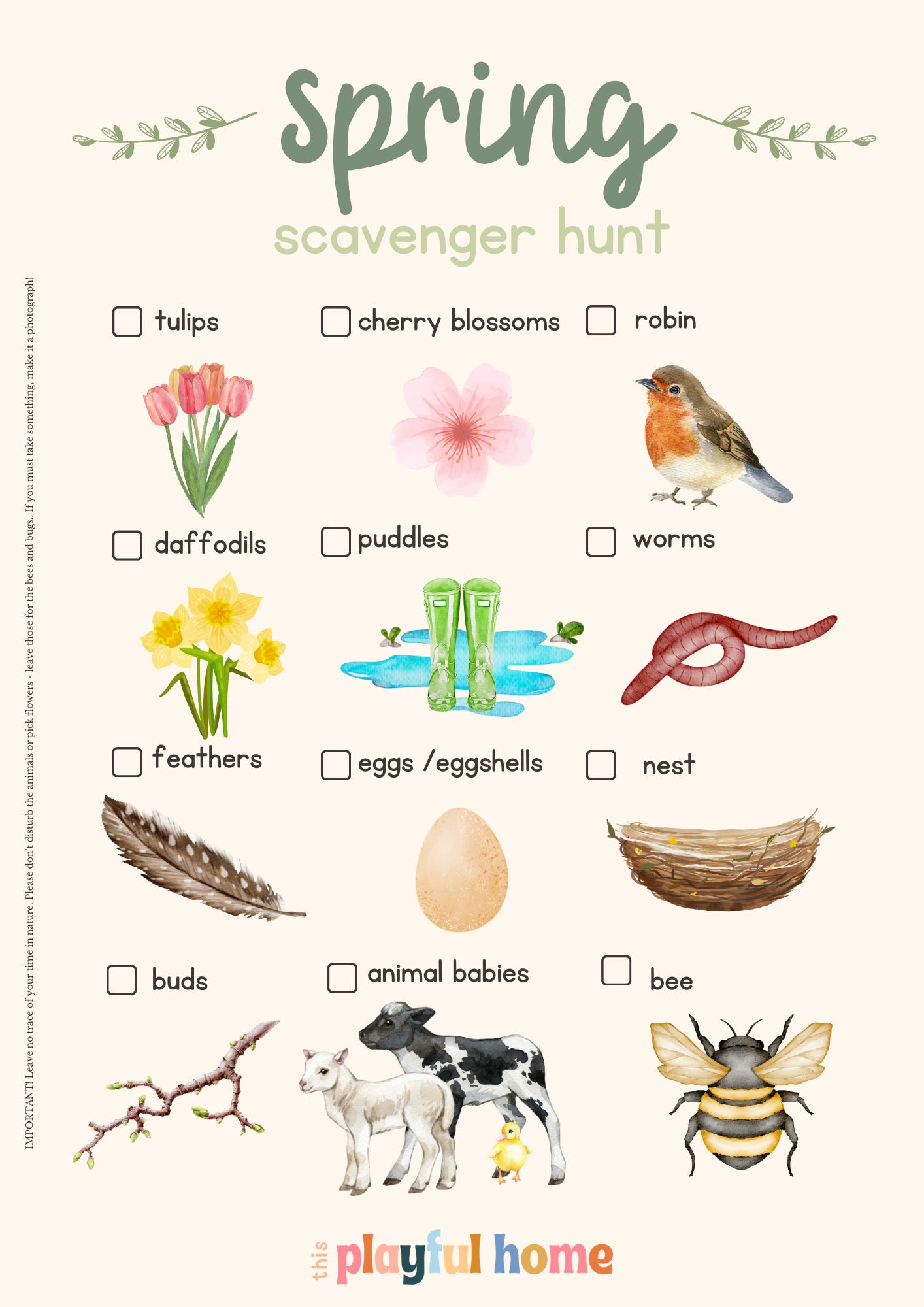 Spring Scavenger Hunt - by Sian Thomas - This Playful Home