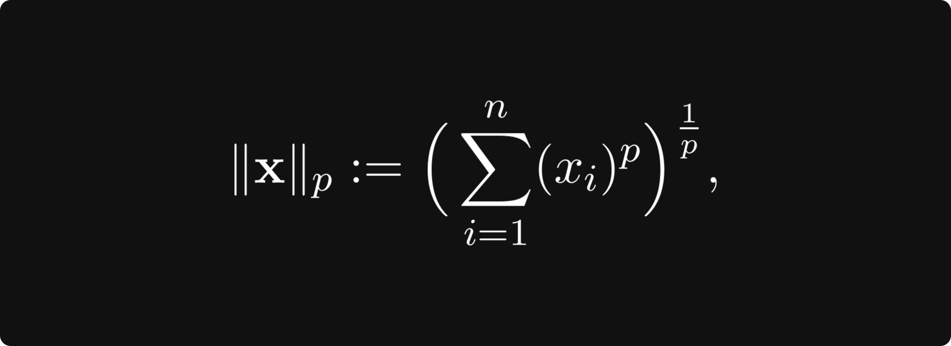 p-norm Formula