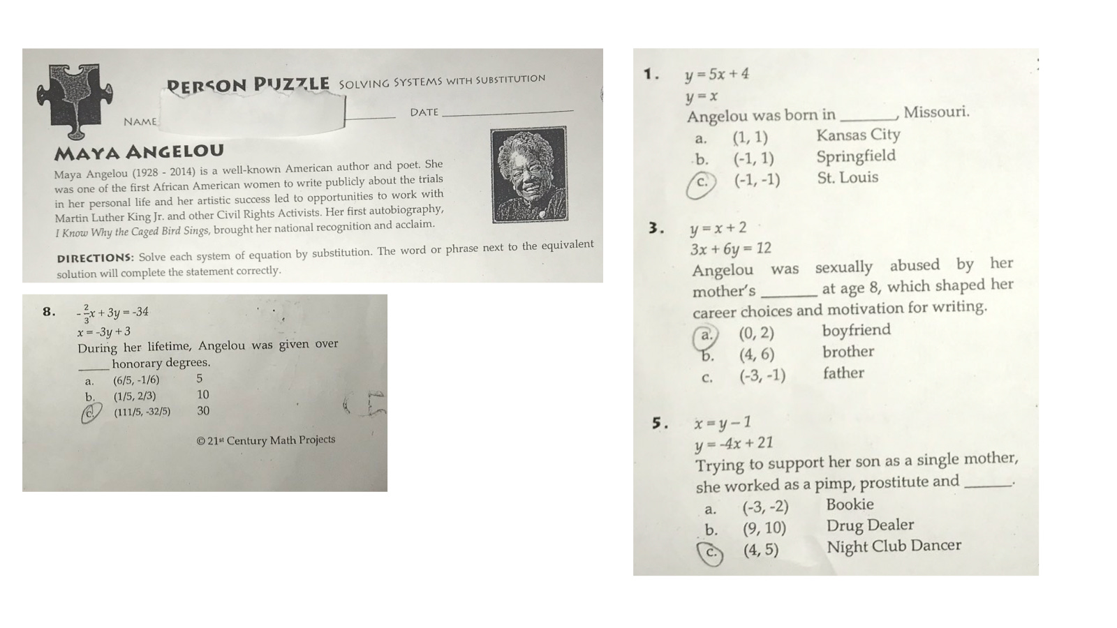  Apologies For Maya Angelou Math Worksheet That Asked Who sexually Abused The Poet