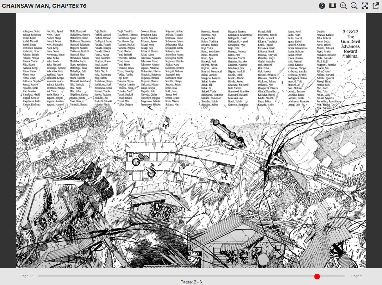 Chainsaw Man chapters 75 and 76 by Matt Kodner