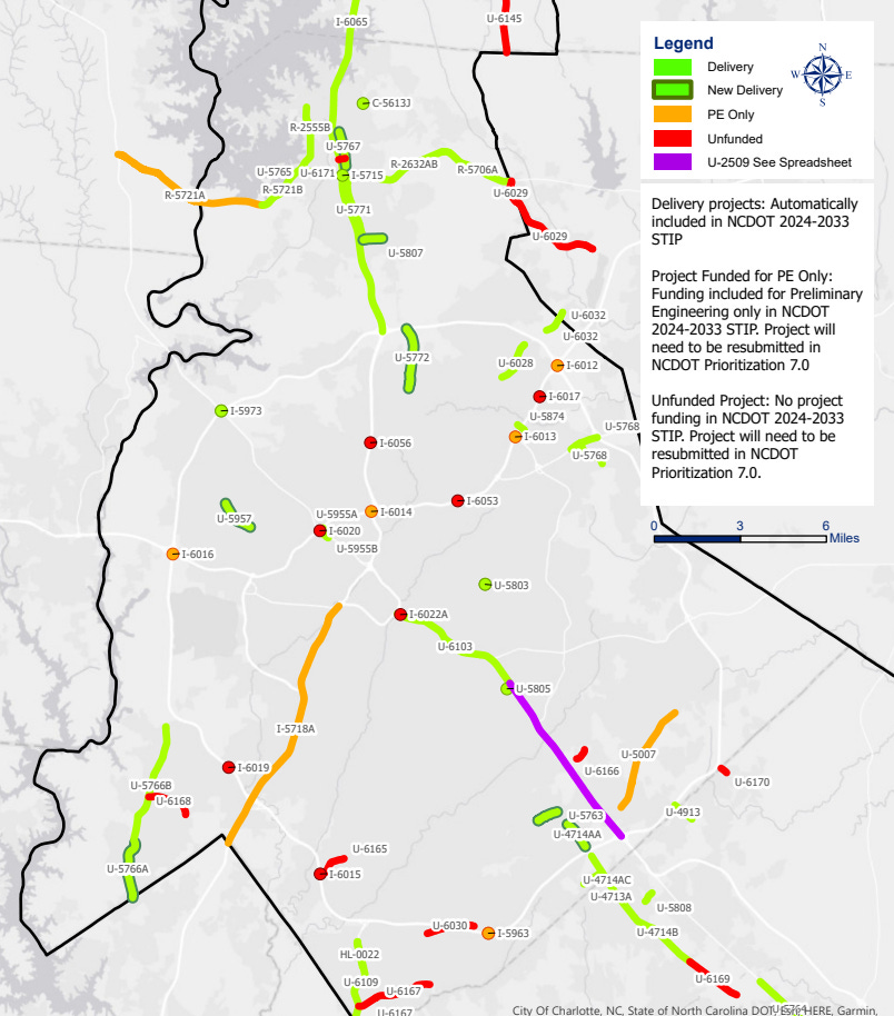 7 state road projects in Mecklenburg get a boost