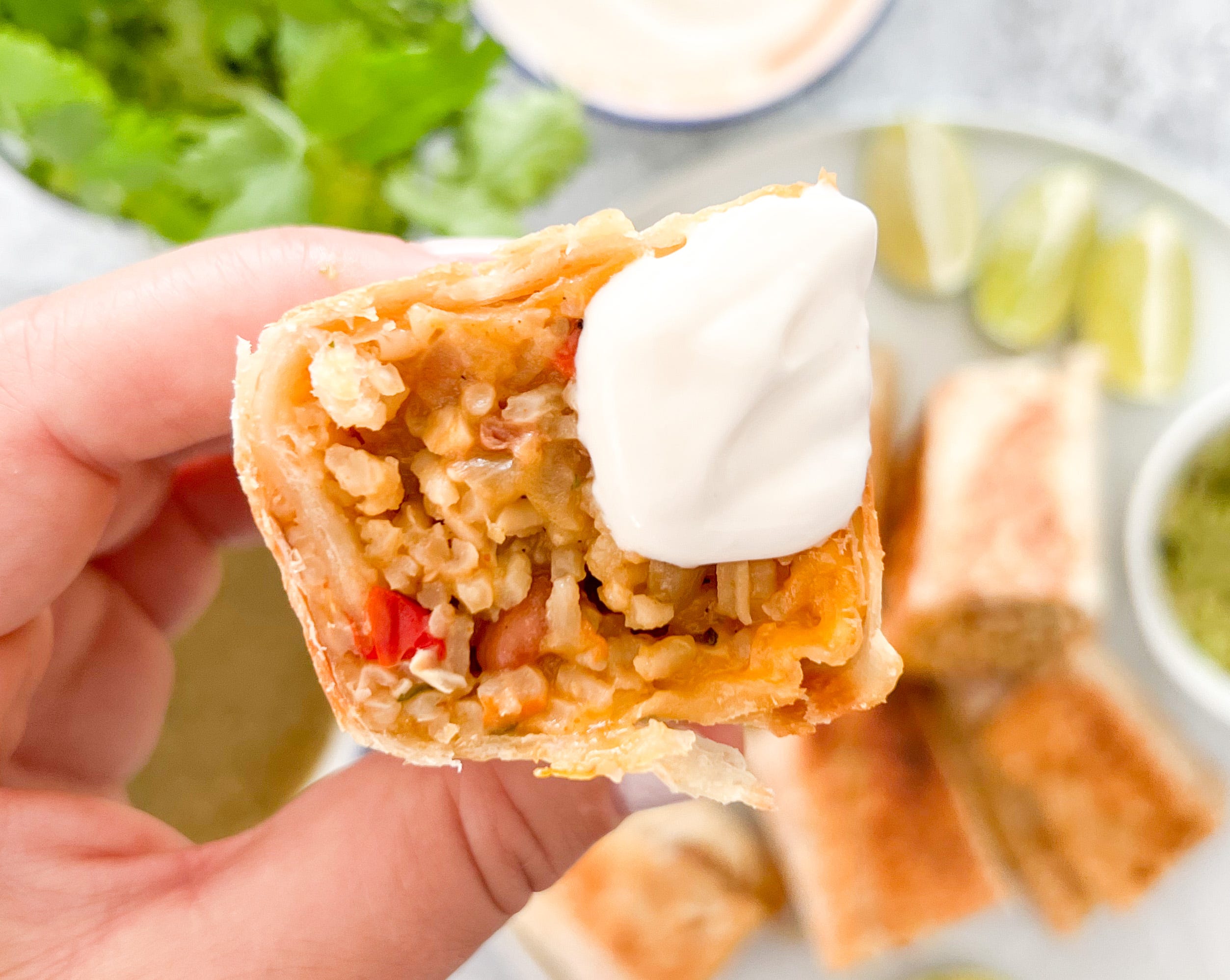 crispy bean burritos by Caroline Chambers