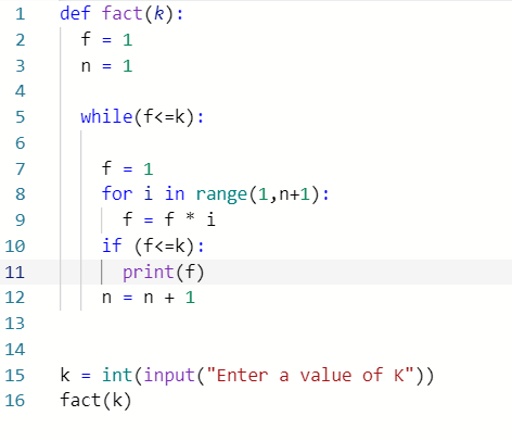 Find all factorial numbers less than or equal to N