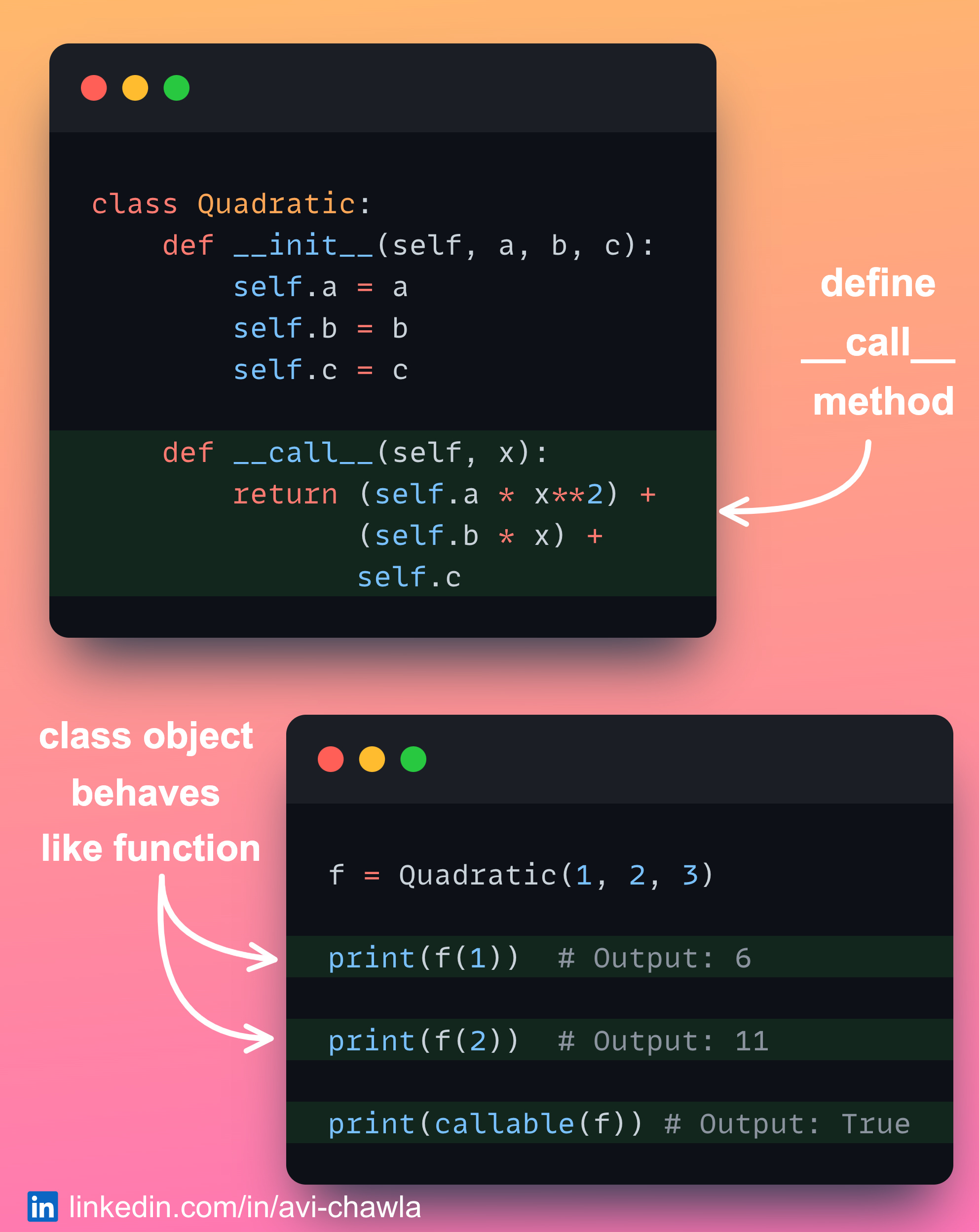 Make a Class Object Behave Like a Function - by Avi Chawla