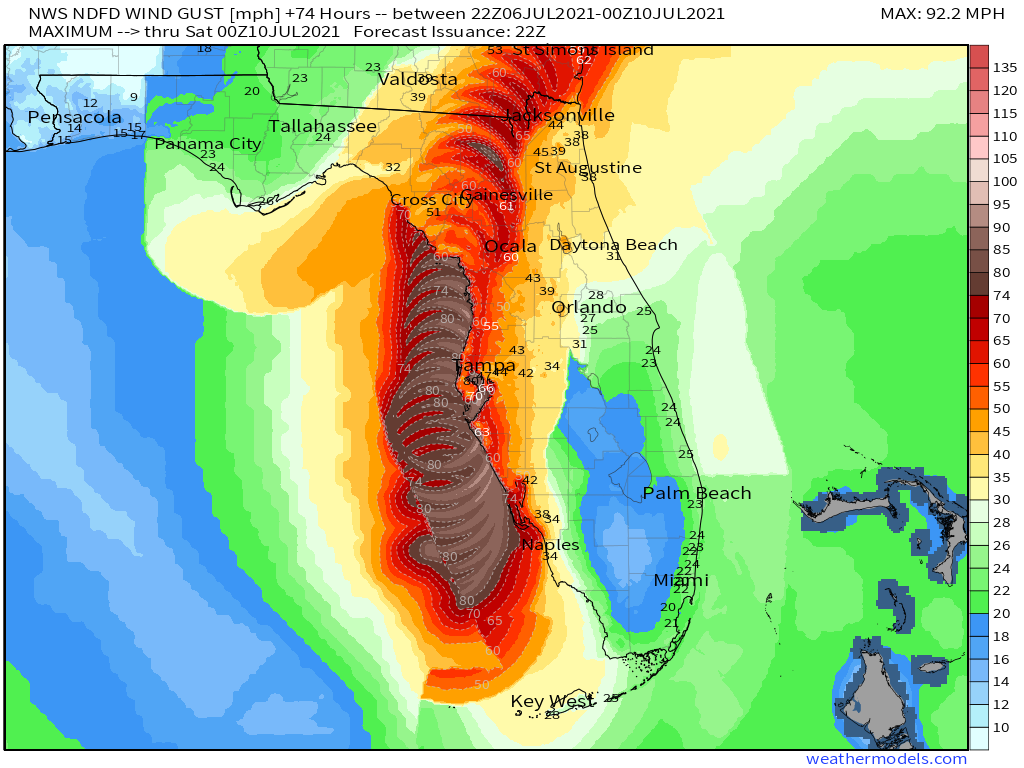 Elsa nearing landfall in Florida