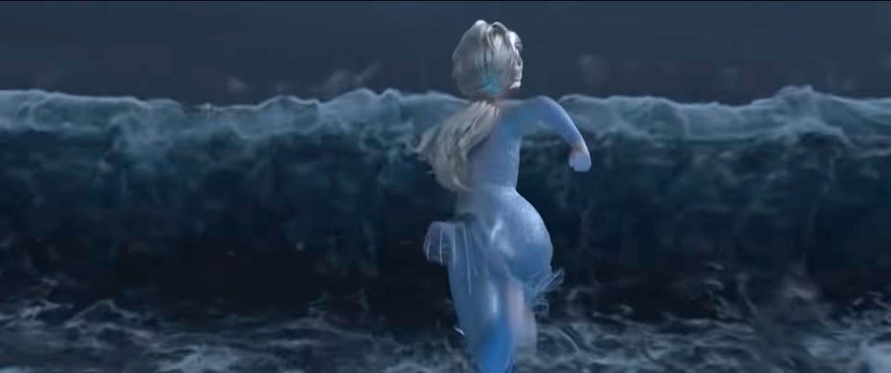 Elsa running directly into the ocean is my 2019 mood