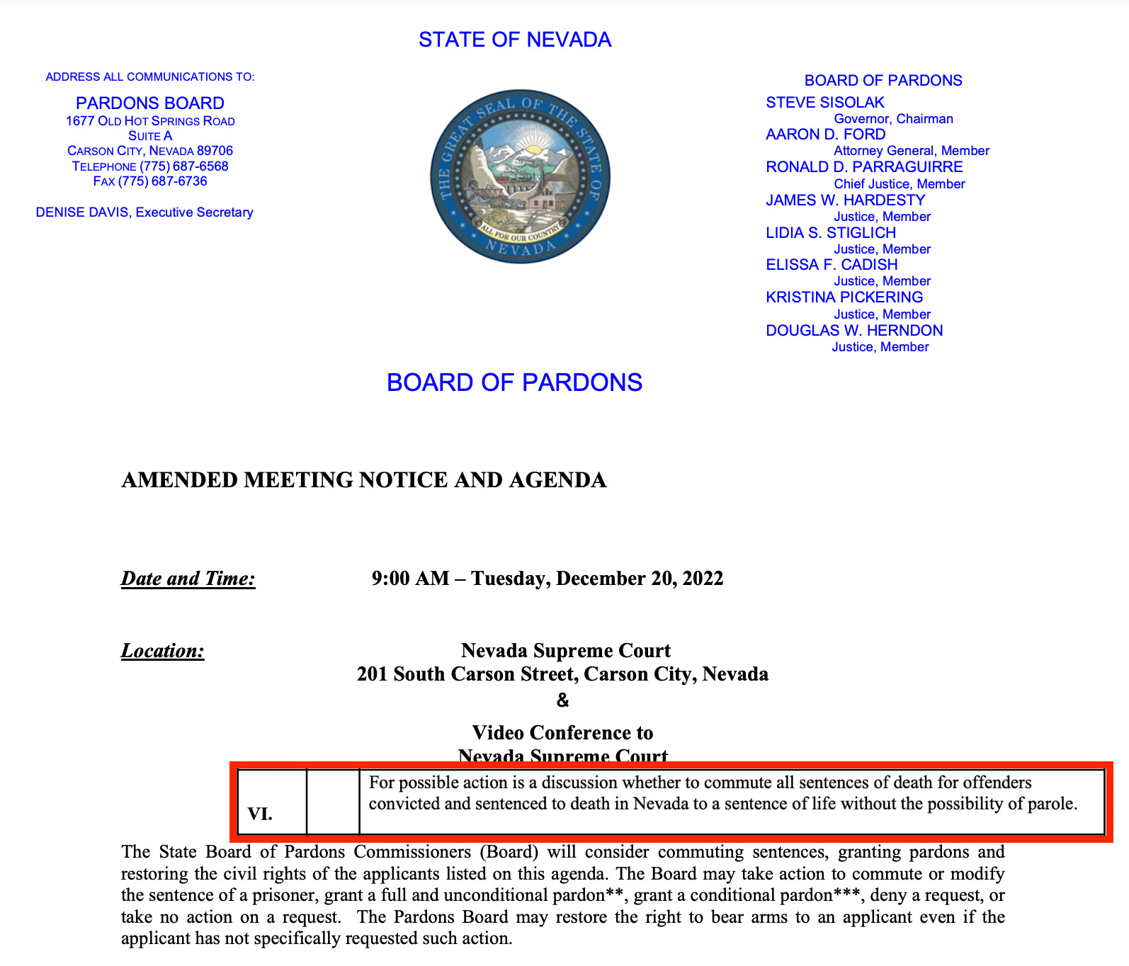 After governor #39 s attempt Nevada will not clear out its death row this week