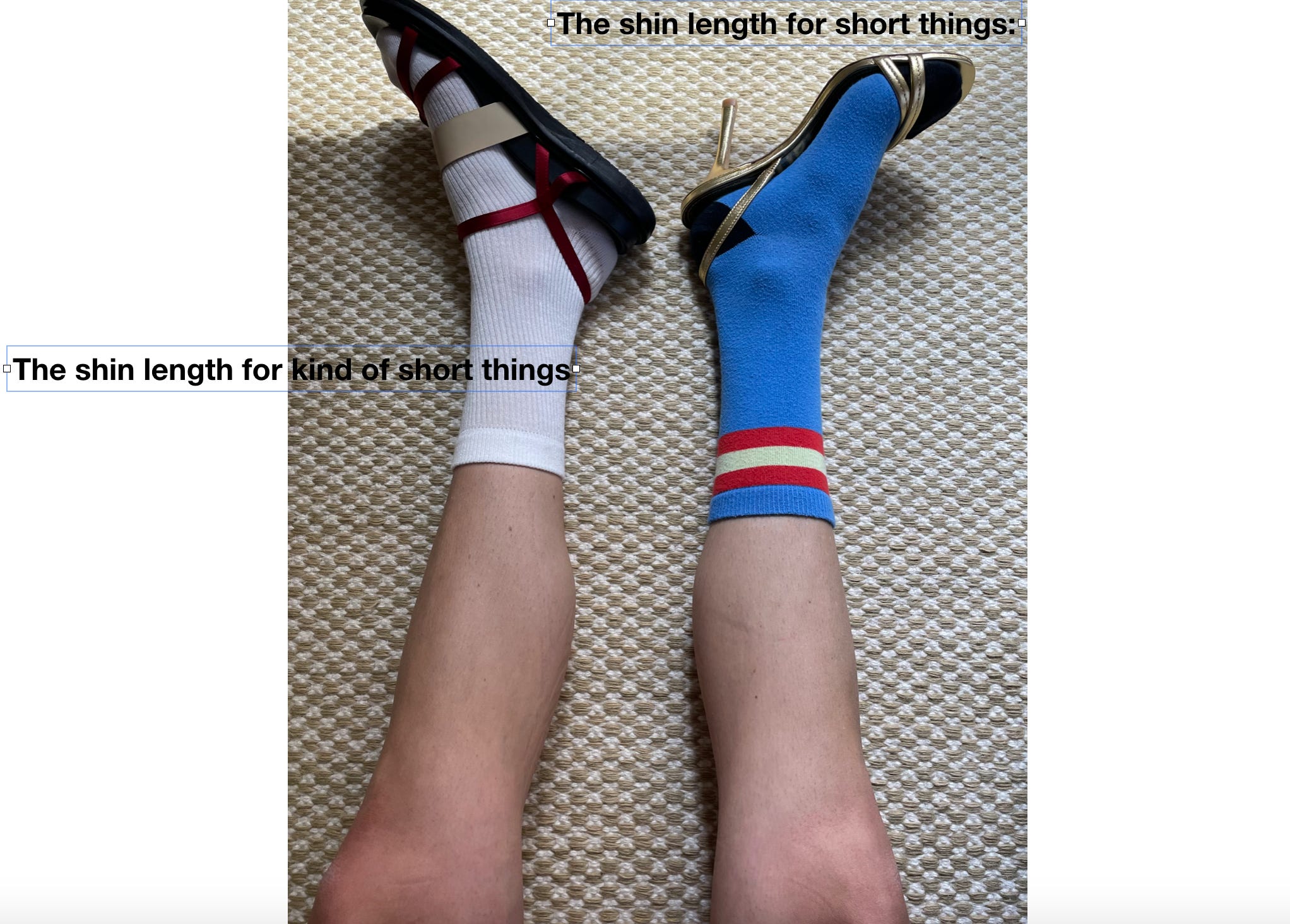 Shorts socks and store sandals