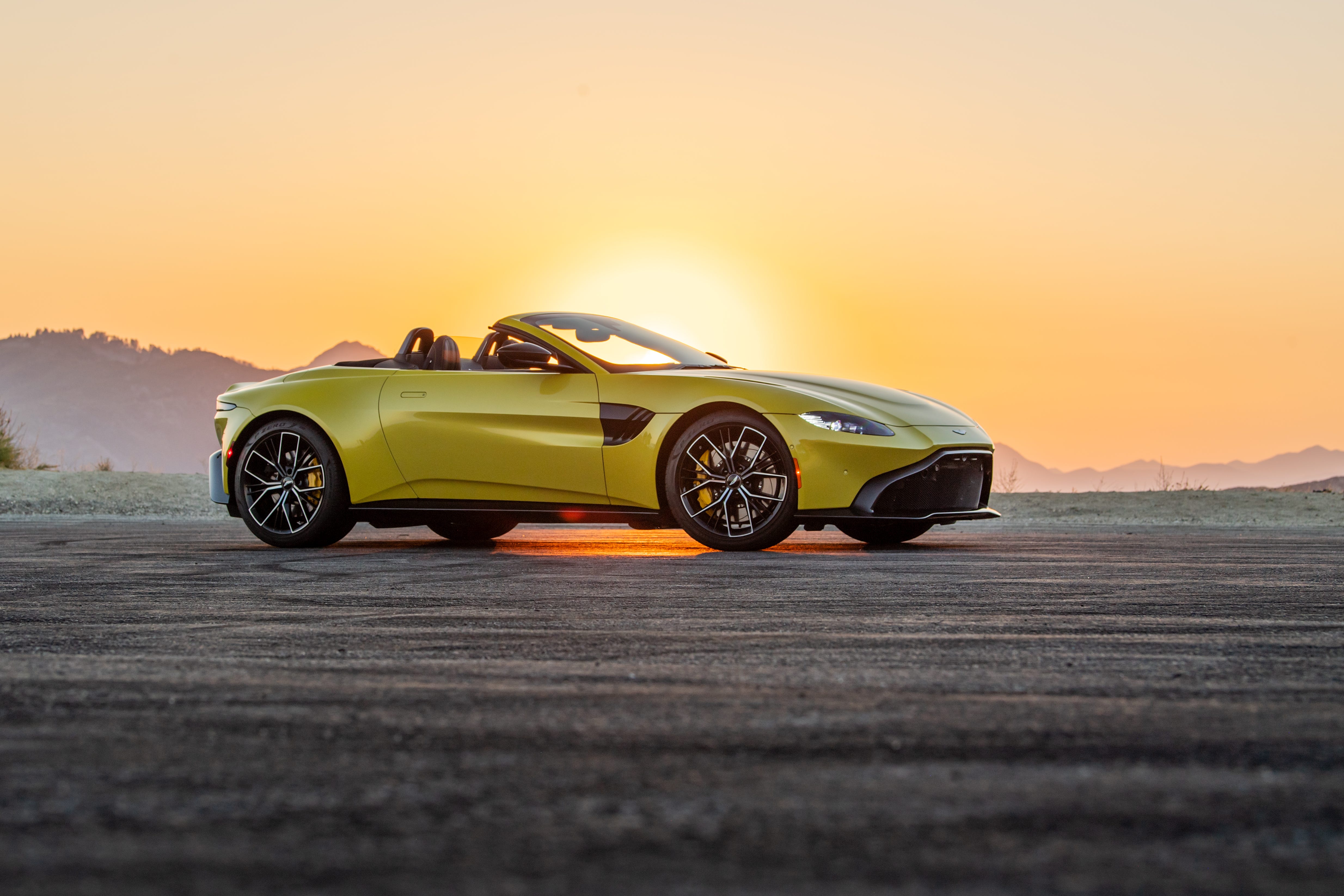 Yellow aston martin vantage