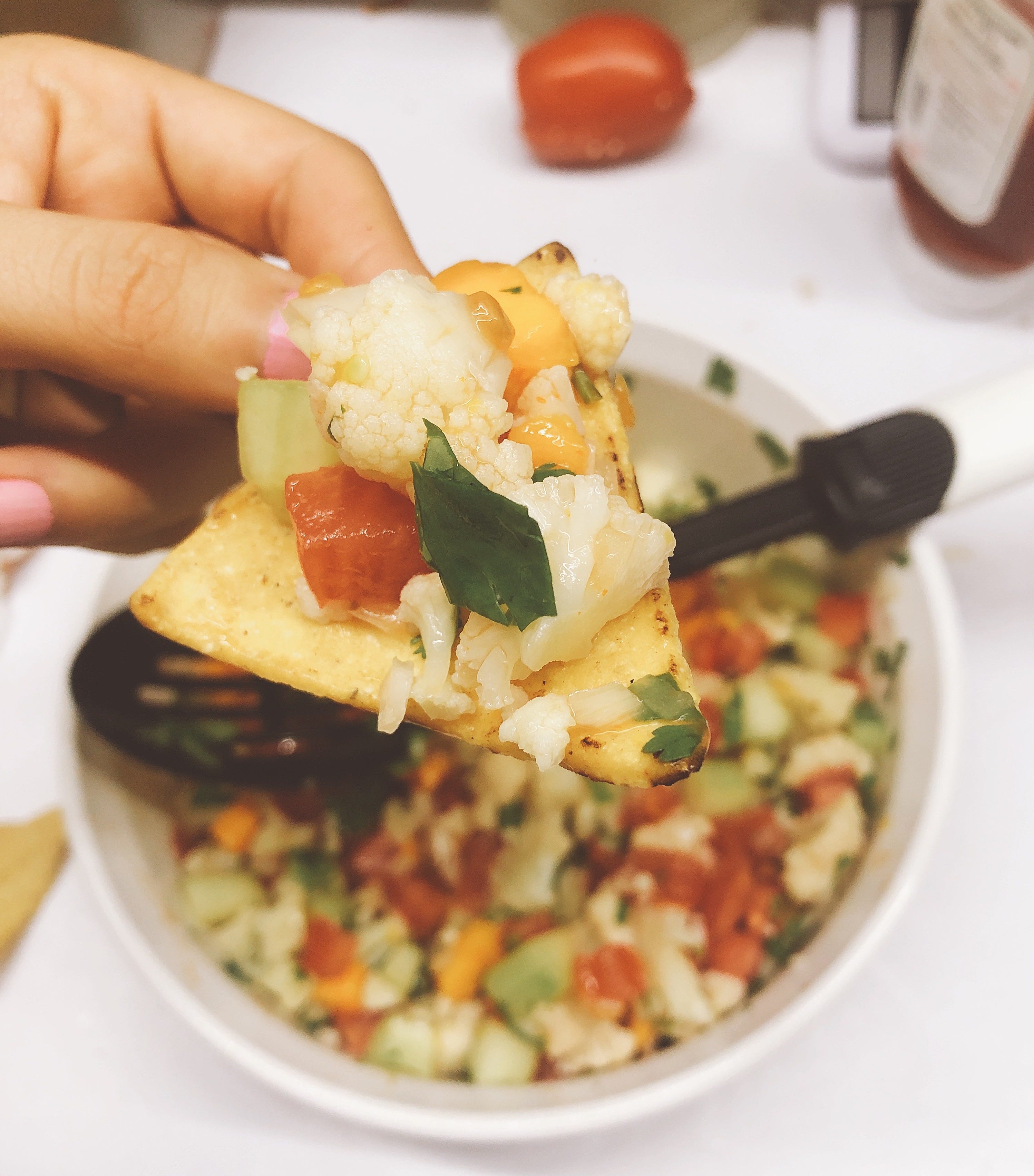Ceviche vegano de coliflor con mango. by Marisol Vázquez
