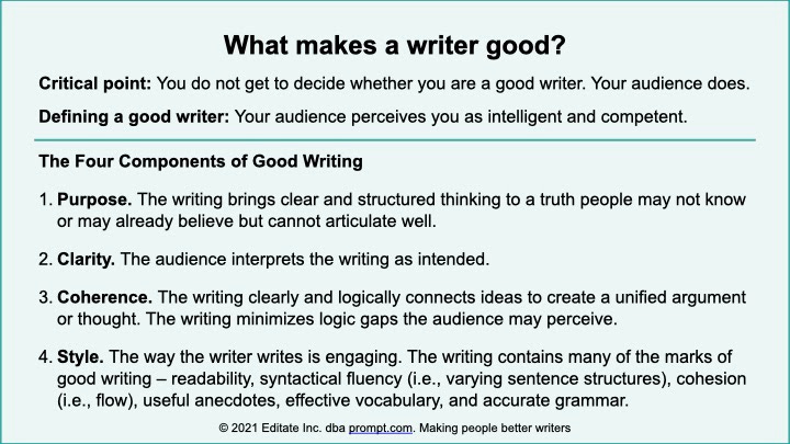 How To Become A Better Writer Grammar What makes a writer good? - by Brad - The Occasional Post