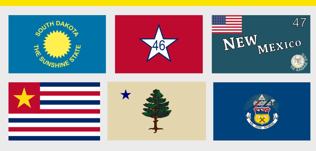 What eight state flags look like then vs. now