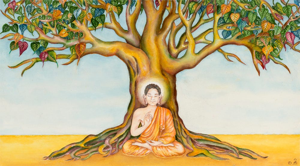 Buddha under a bodhi tree new arrivals