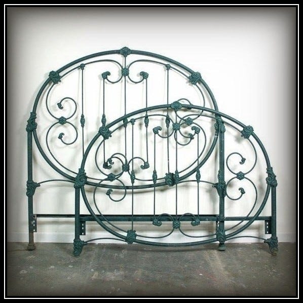 Vintage wrought on sale iron bed