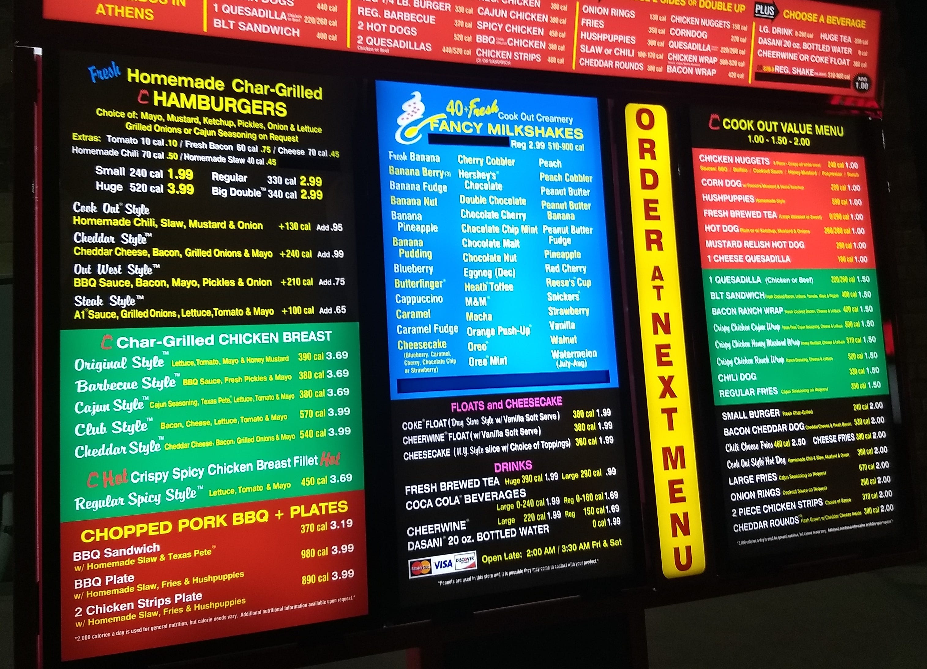 Menu 2025 for cookout