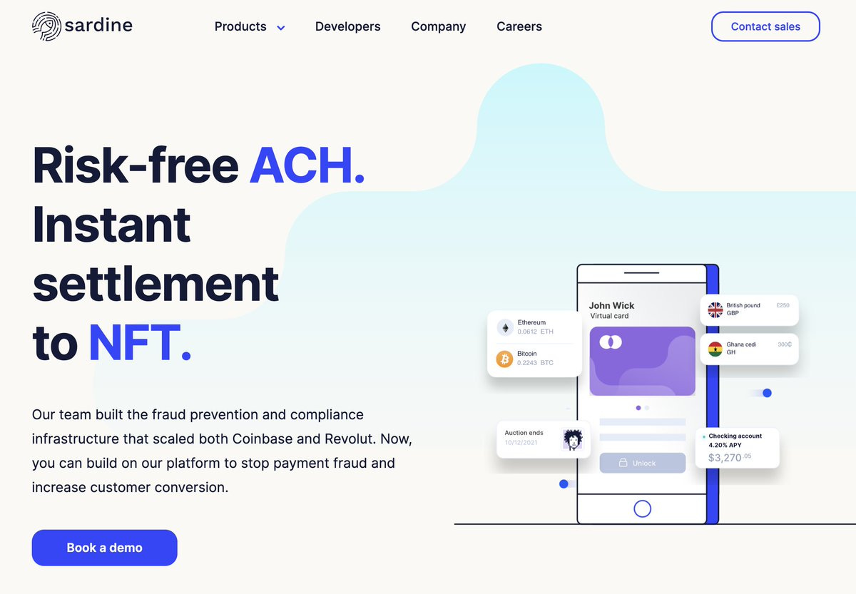 Blueprint Sardine's 52MM a16z round to fight payments fraud; Messari