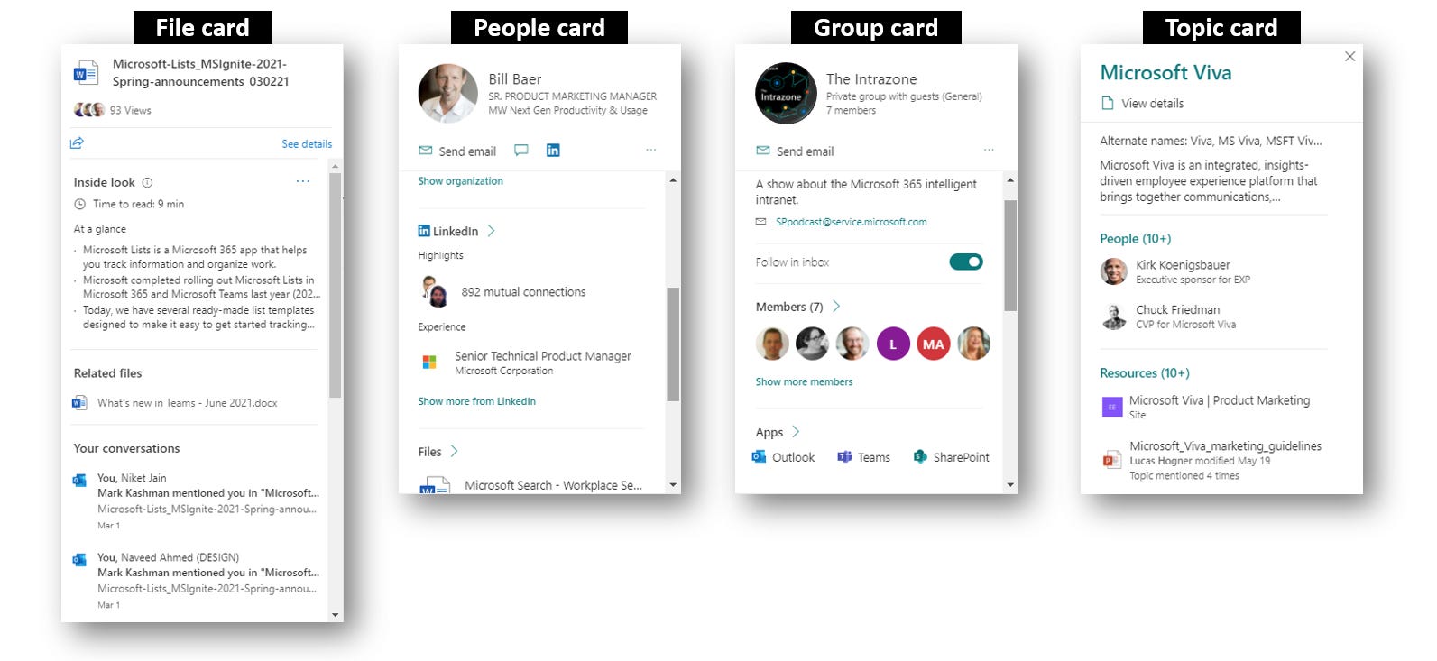 Onhover cards provide insights without losing context