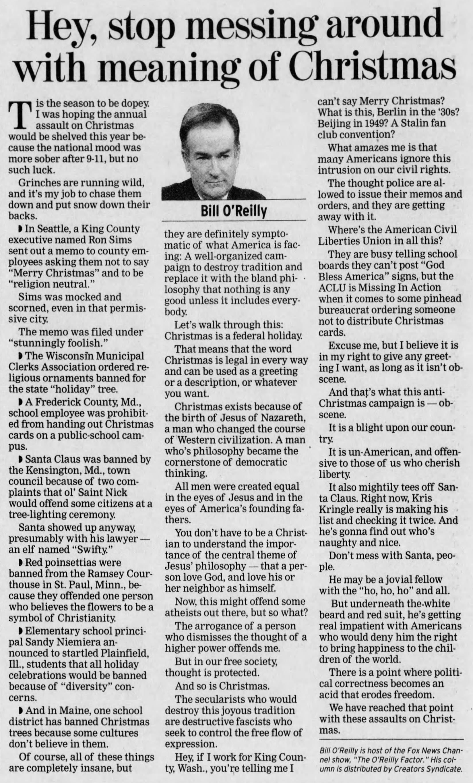 The ugly origins of the "War on Christmas"